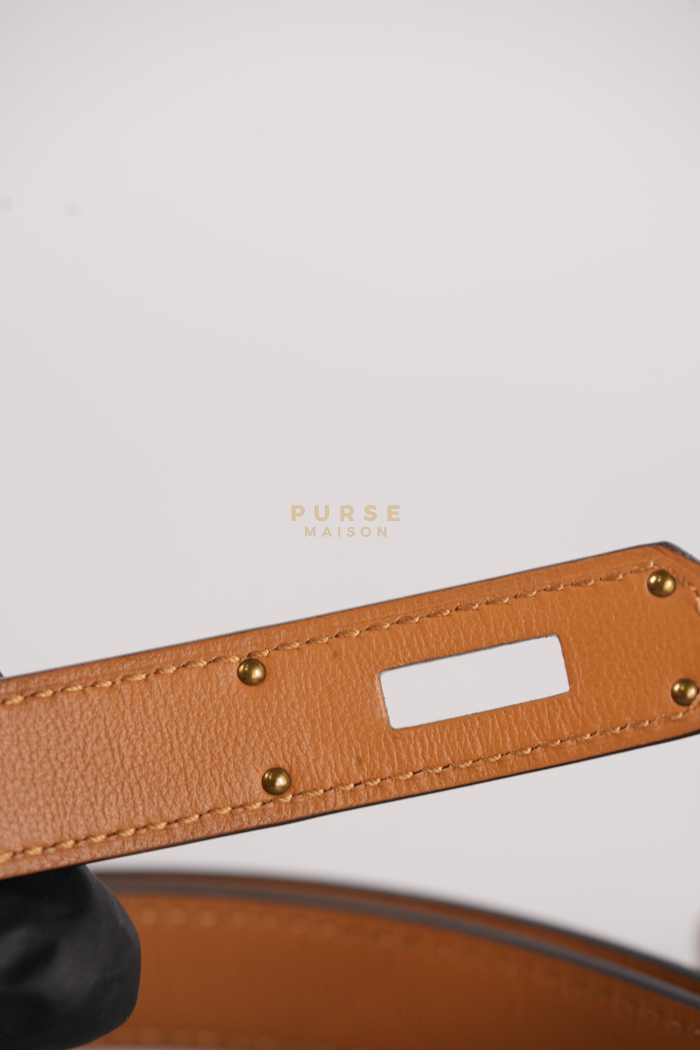 Kelly 18 Belt in Etoupe Epsom Leather & Rose Gold Hardware Stamp B (2023) | Purse Maison Luxury Bags Shop