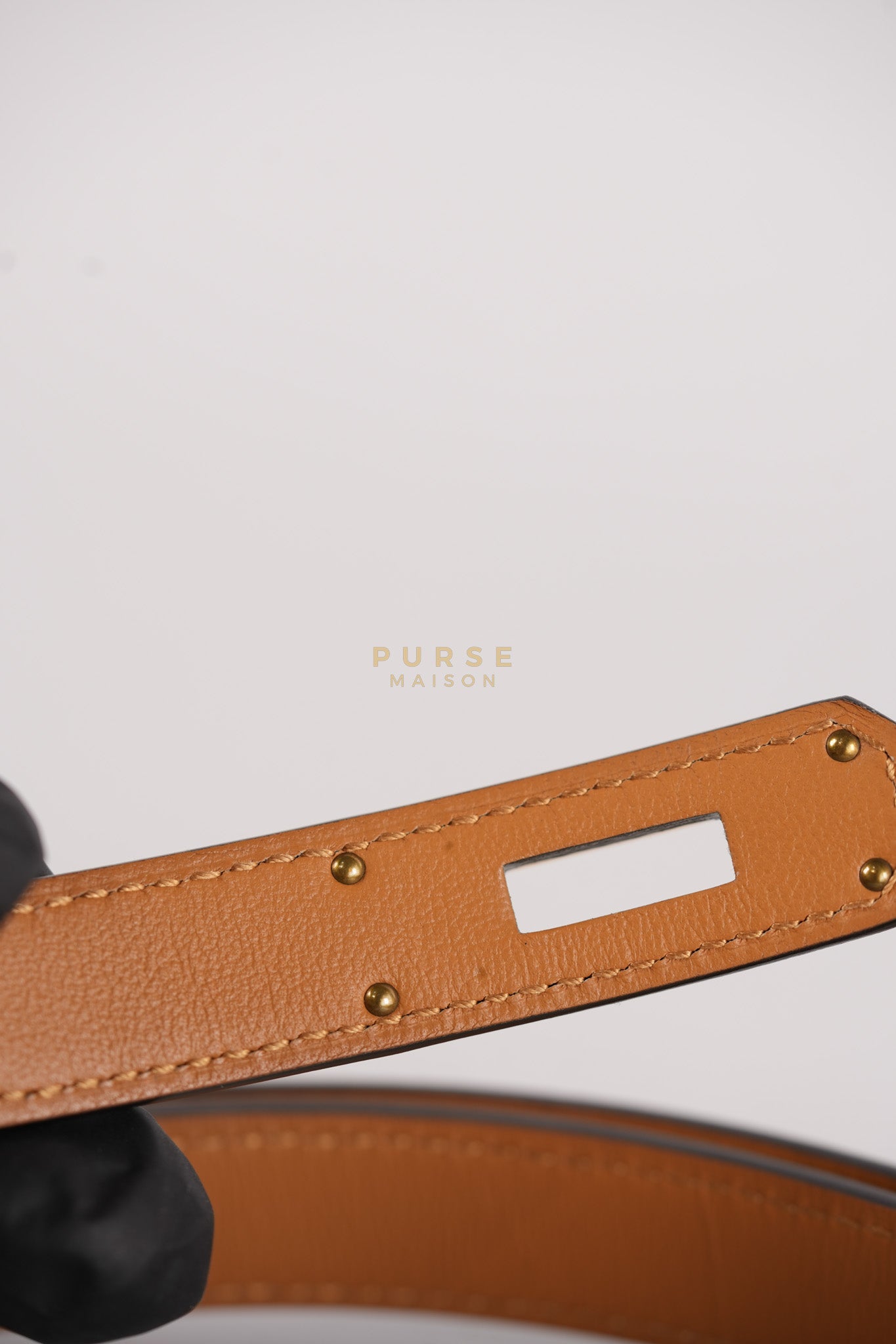 Kelly 18 Belt in Etoupe Epsom Leather & Rose Gold Hardware Stamp B (2023) | Purse Maison Luxury Bags Shop
