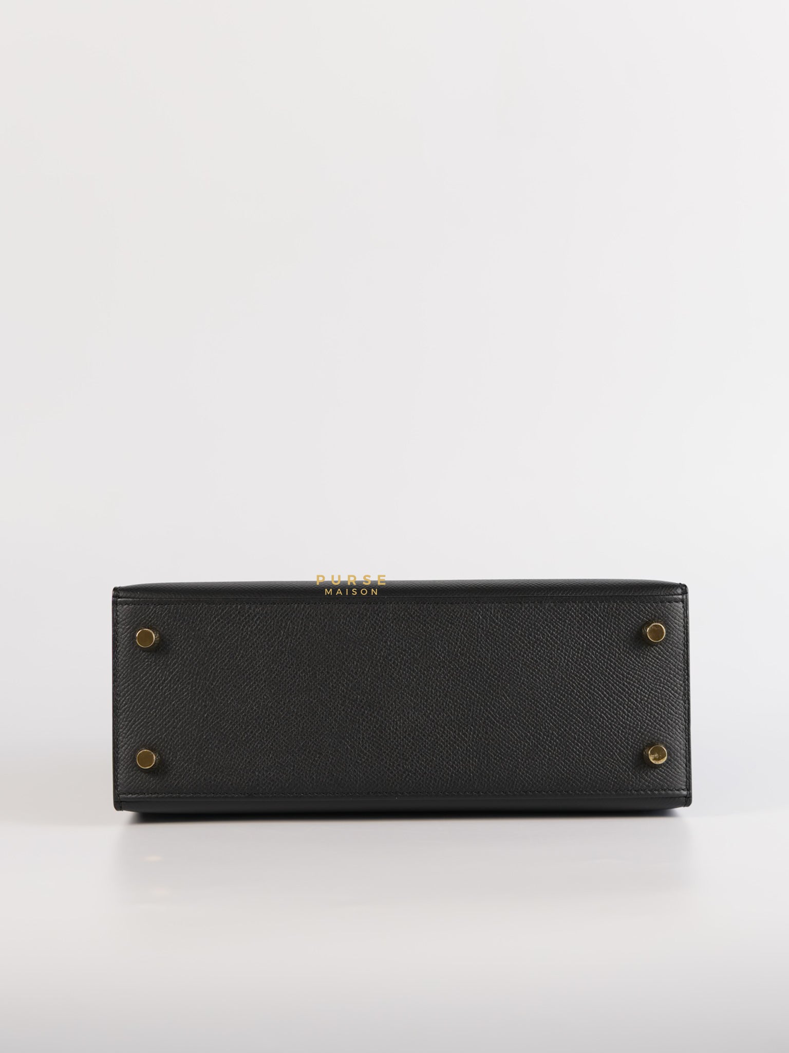 Kelly 25 Black Epsom Sellier Gold Hardware Stamp A | Purse Maison Luxury Bags Shop