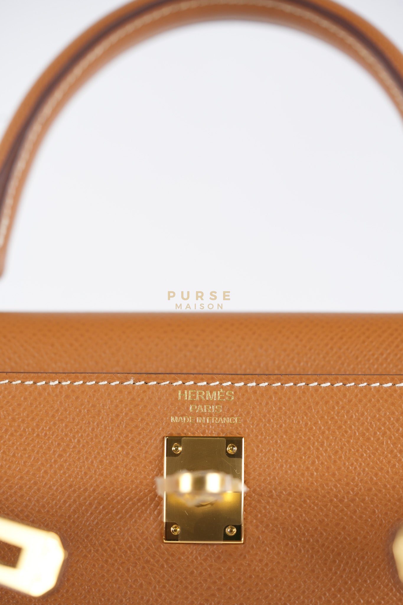 Kelly 25 Gold on Gold Sellier Epsom Leather Stamp Z (2021) | Purse Maison Luxury Bags Shop