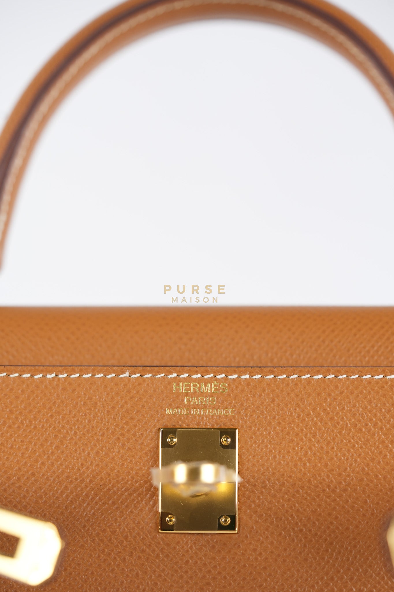 Kelly 25 Gold on Gold Sellier Epsom Leather Stamp Z (2021) | Purse Maison Luxury Bags Shop