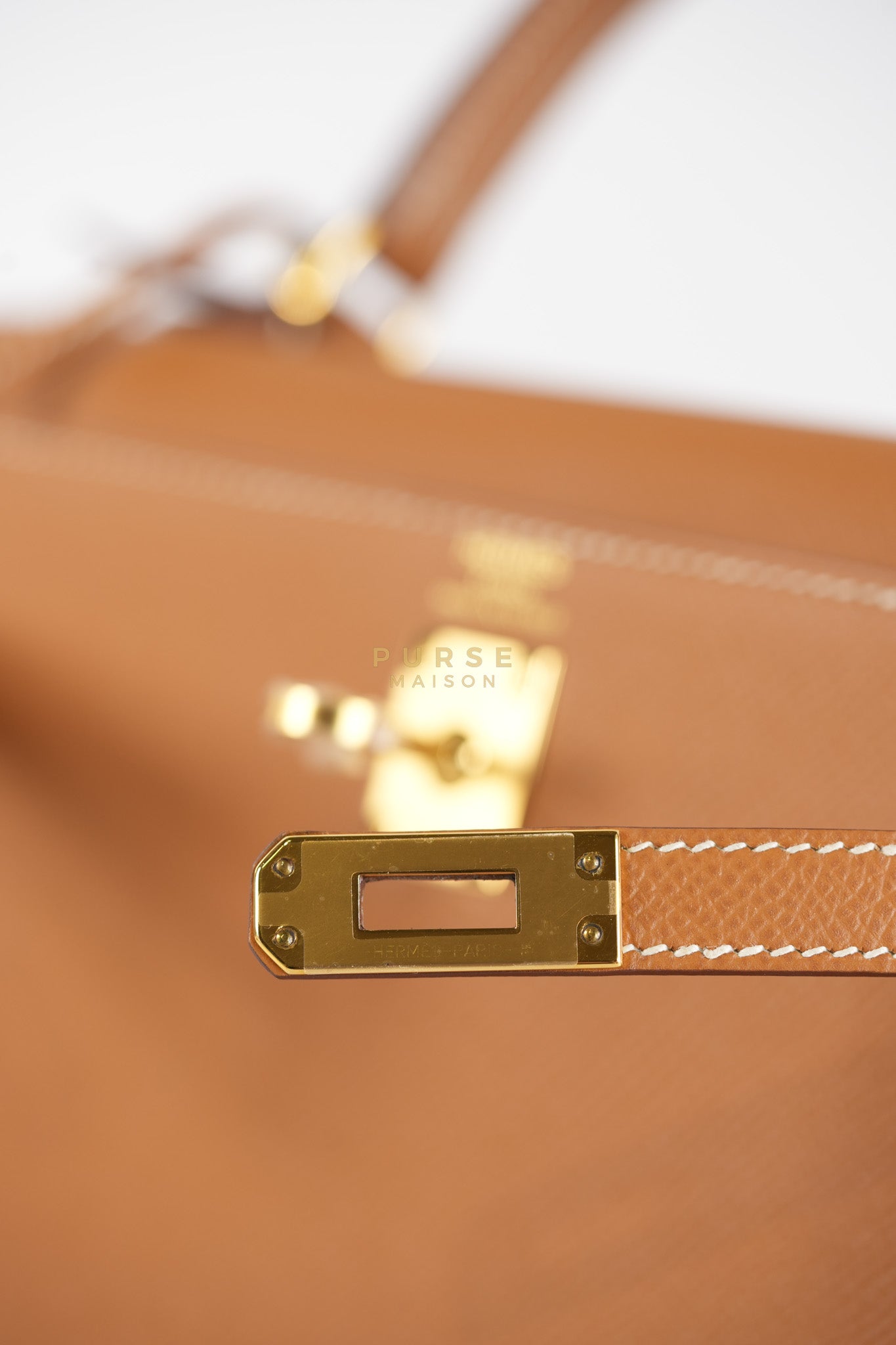 Kelly 25 Gold on Gold Sellier Epsom Leather Stamp Z (2021) | Purse Maison Luxury Bags Shop