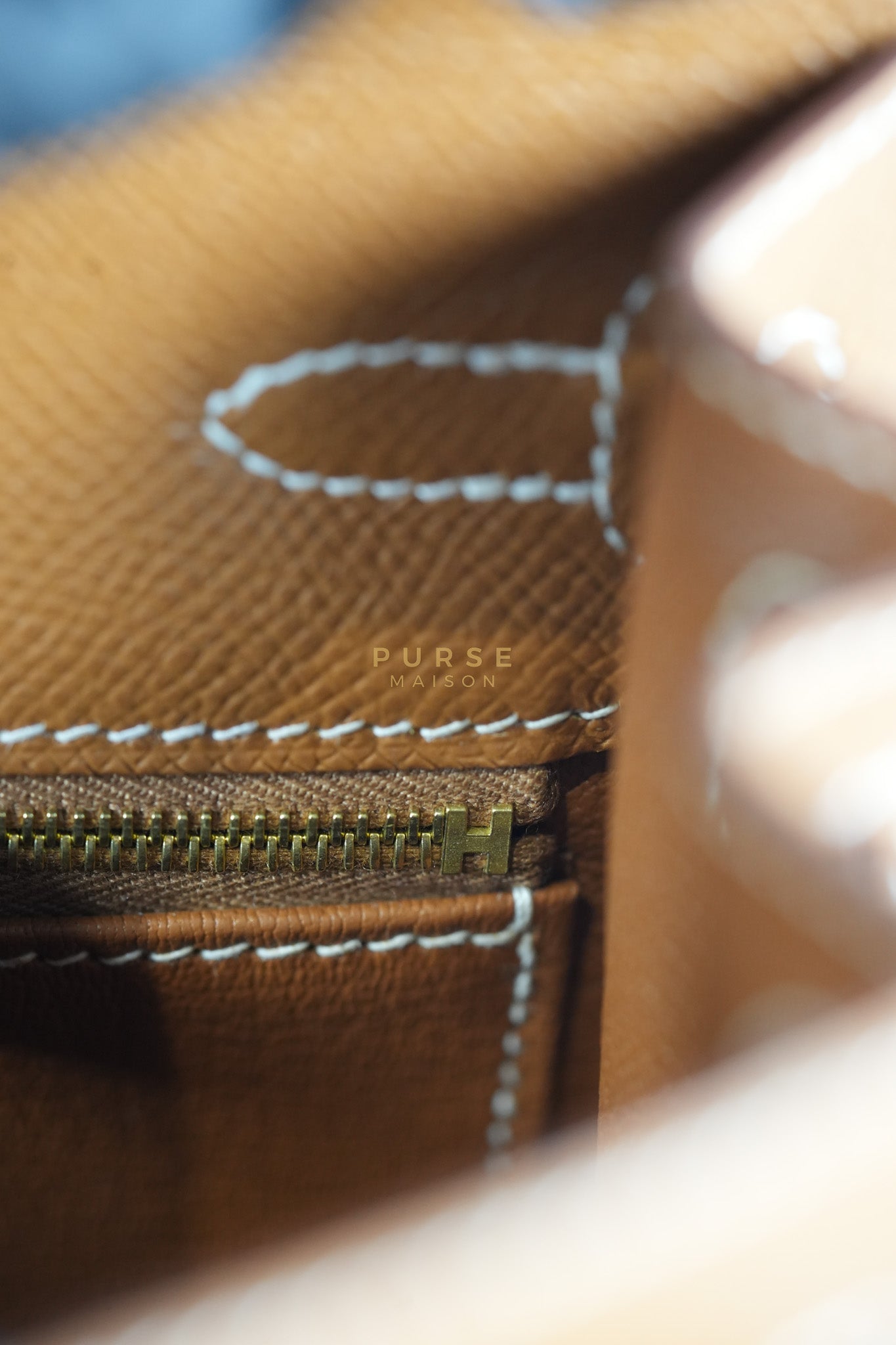 Kelly 25 Gold on Gold Sellier Epsom Leather Stamp Z (2021) | Purse Maison Luxury Bags Shop