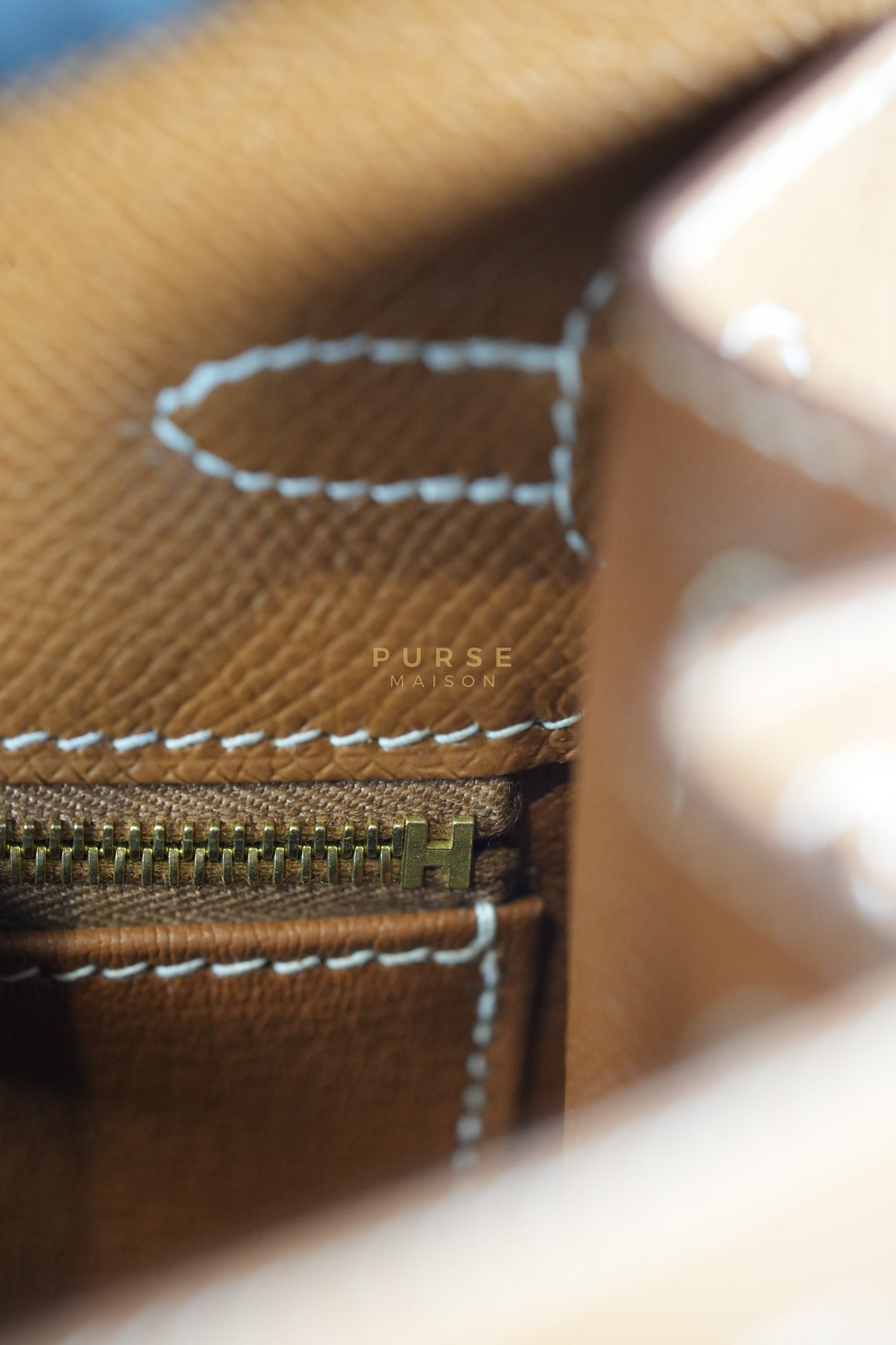 Kelly 25 Gold on Gold Sellier Epsom Leather Stamp Z (2021) | Purse Maison Luxury Bags Shop