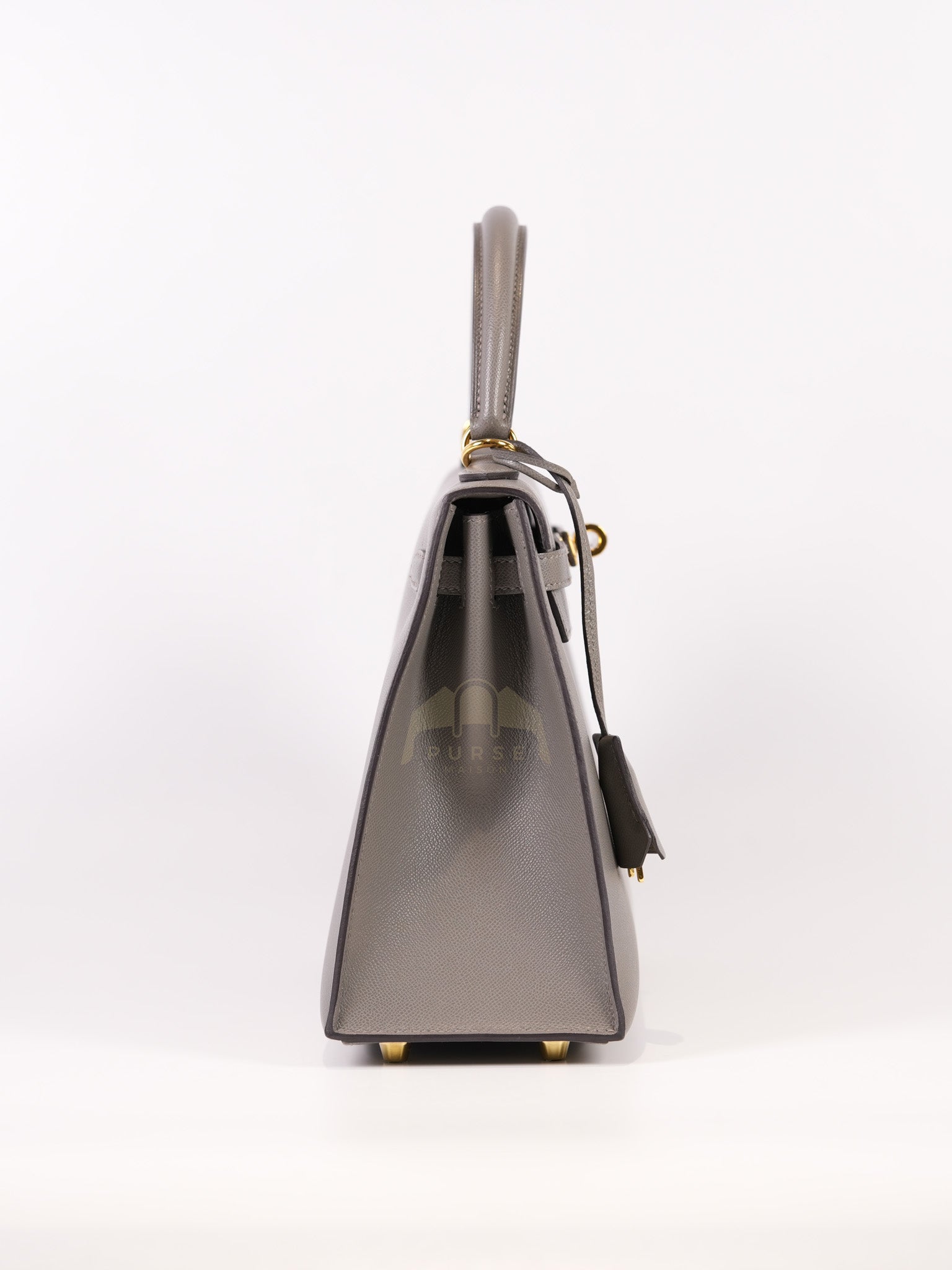 Kelly 25 Gris Mouette Madame Leather in Gold Hardware Stamp B (2023) | Purse Maison Luxury Bags Shop