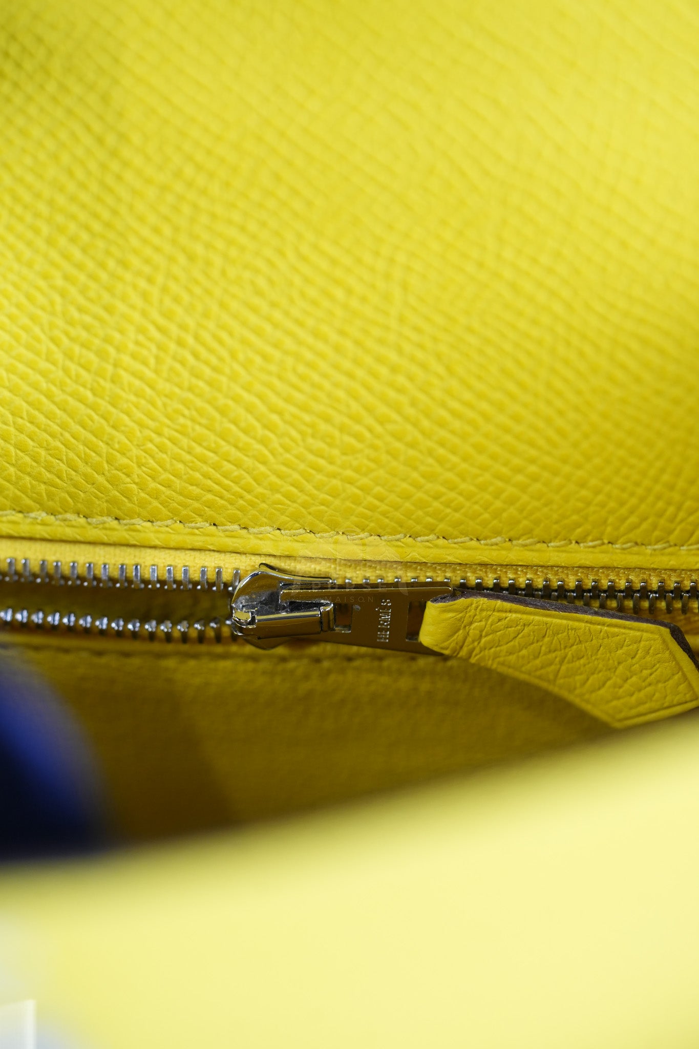 Kelly 25 in Jaune De Naples Sellier Epsom Leather & Palladium Hardware Stamp U (2022) | Purse Maison Luxury Bags Shop