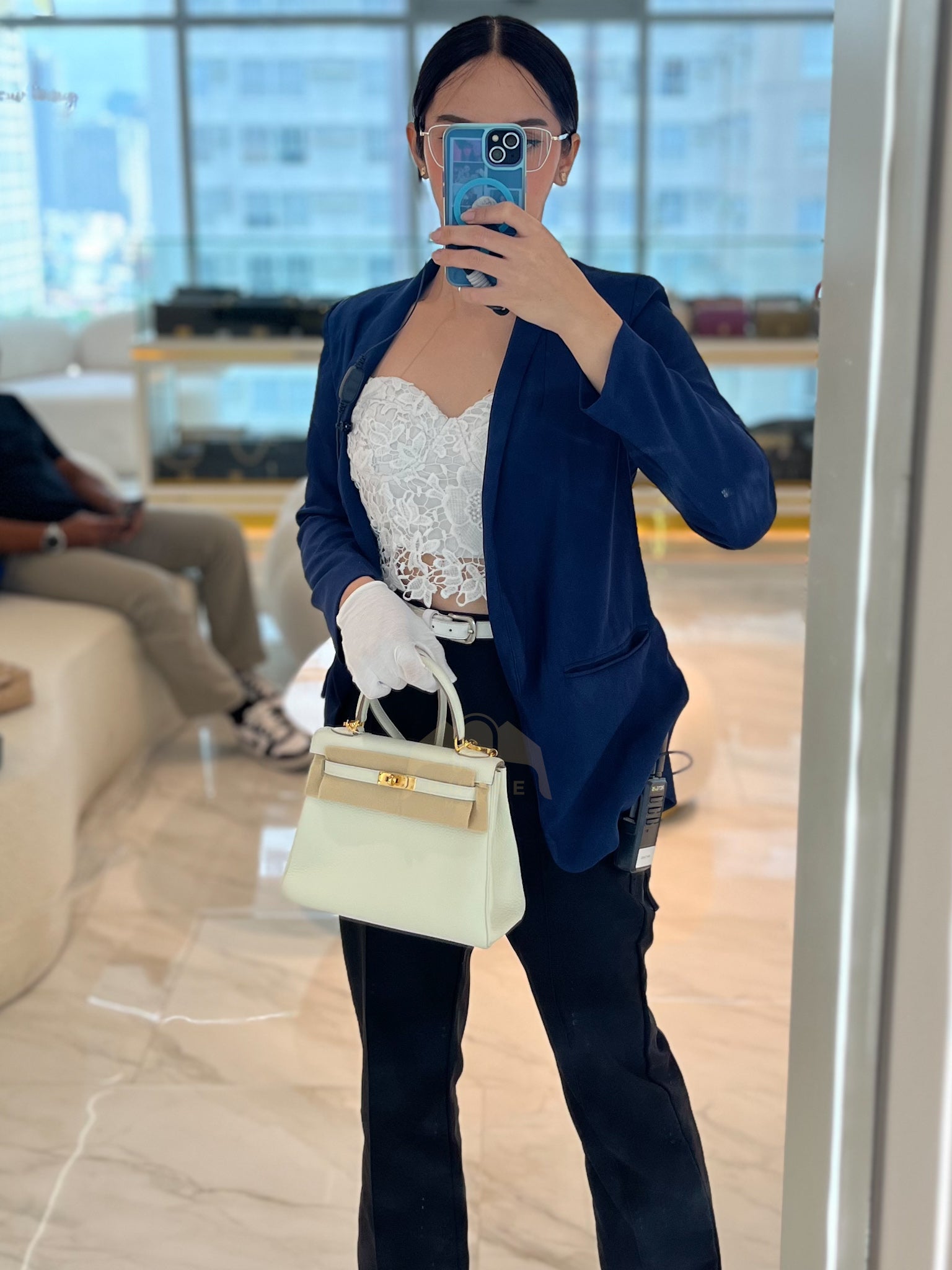 Kelly 25 in Mushroom Togo Leather Retourne & Gold Hardware Stamp B (2023) | Purse Maison Luxury Bags Shop