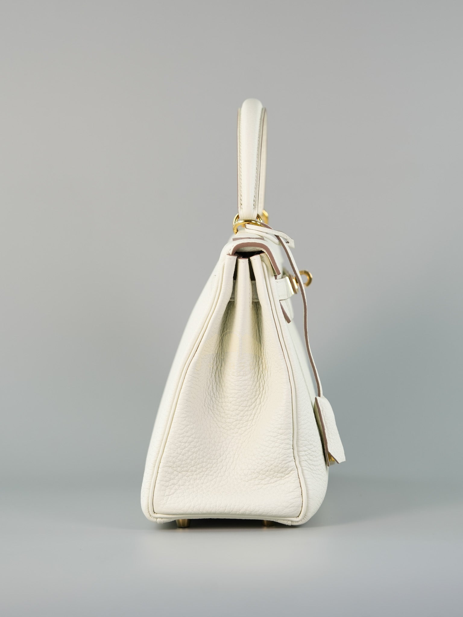 Kelly 25 in Mushroom Togo Leather Retourne & Gold Hardware Stamp B (2023) | Purse Maison Luxury Bags Shop