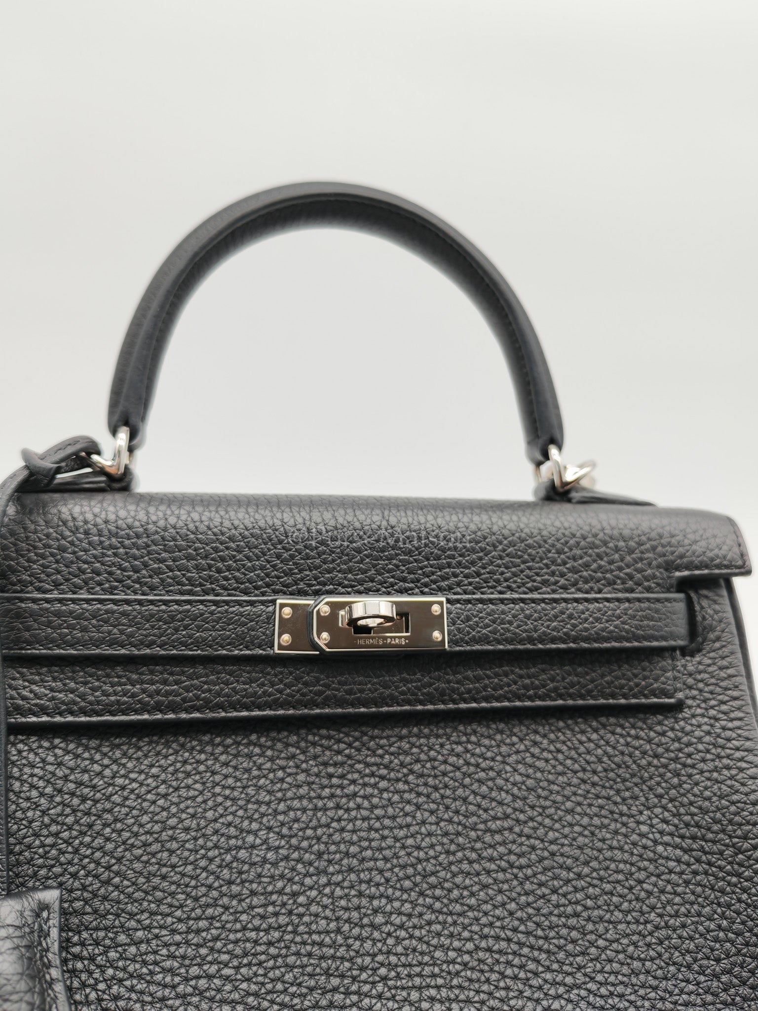 Kelly 25 Retourne in Black Togo Leather Palladium Hardware Stamp B(2023) | Purse Maison Luxury Bags Shop