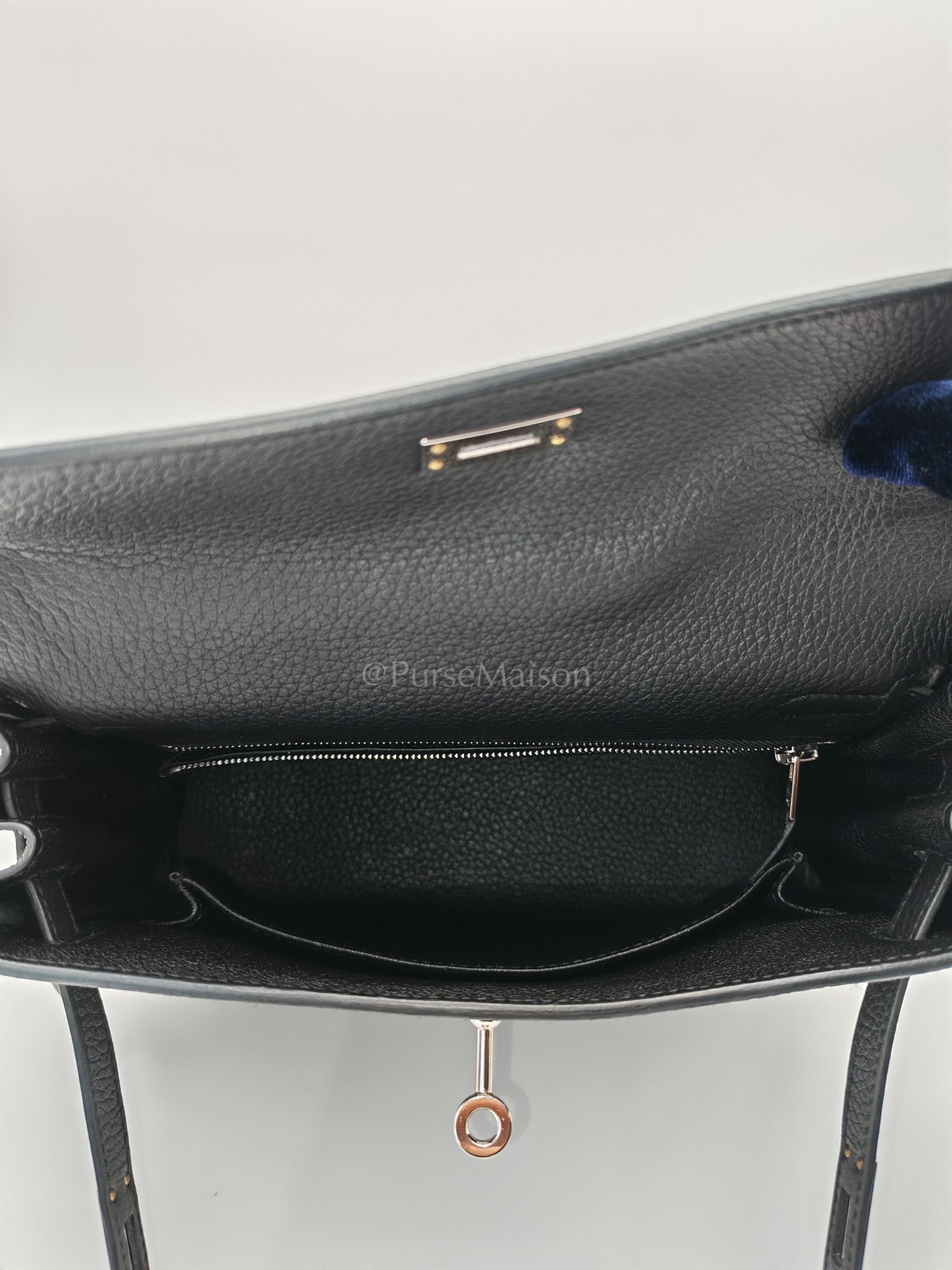 Kelly 25 Retourne in Black Togo Leather Palladium Hardware Stamp B(2023) | Purse Maison Luxury Bags Shop