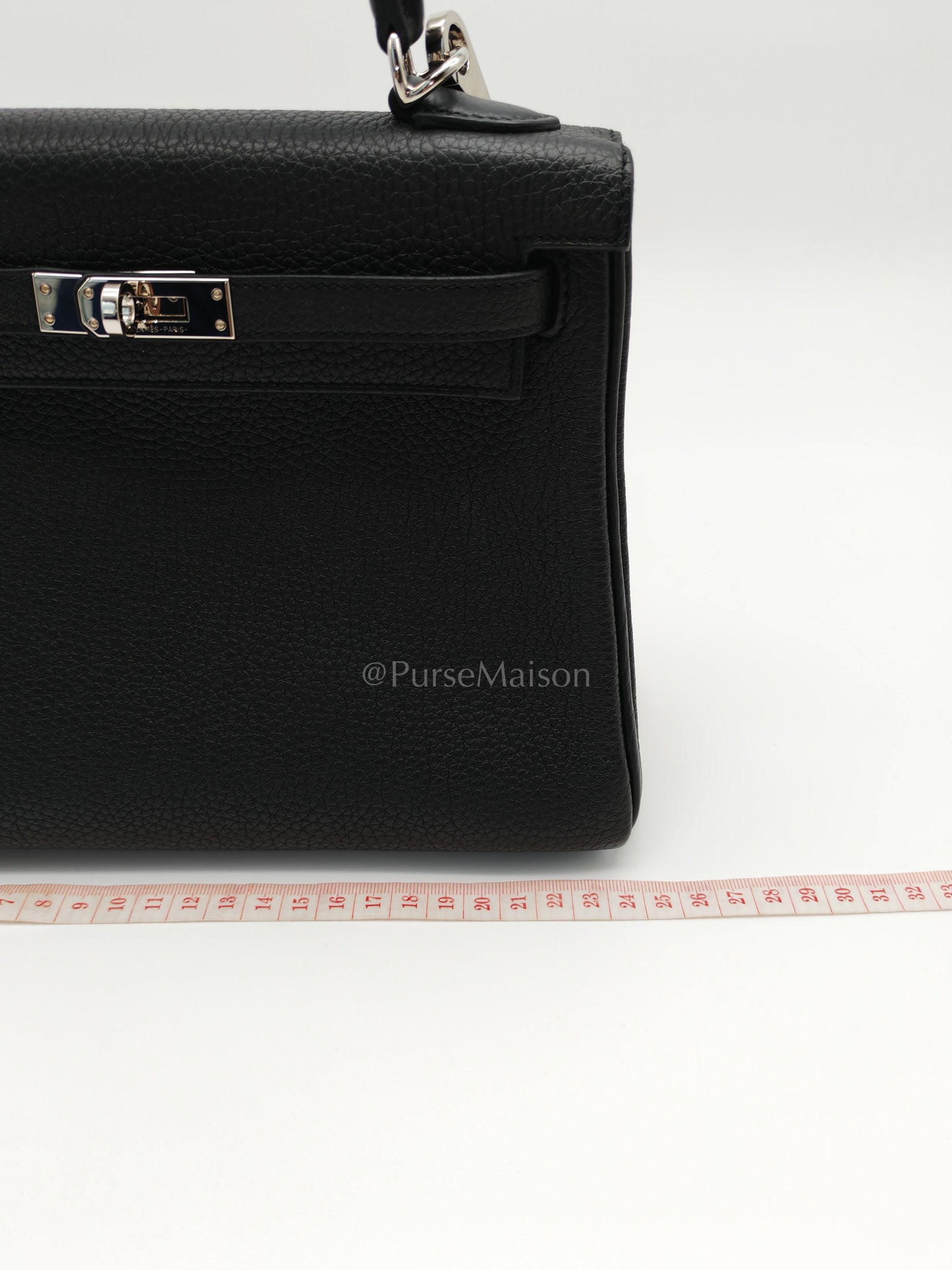 Kelly 25 Retourne in Black Togo Leather Palladium Hardware Stamp B(2023) | Purse Maison Luxury Bags Shop