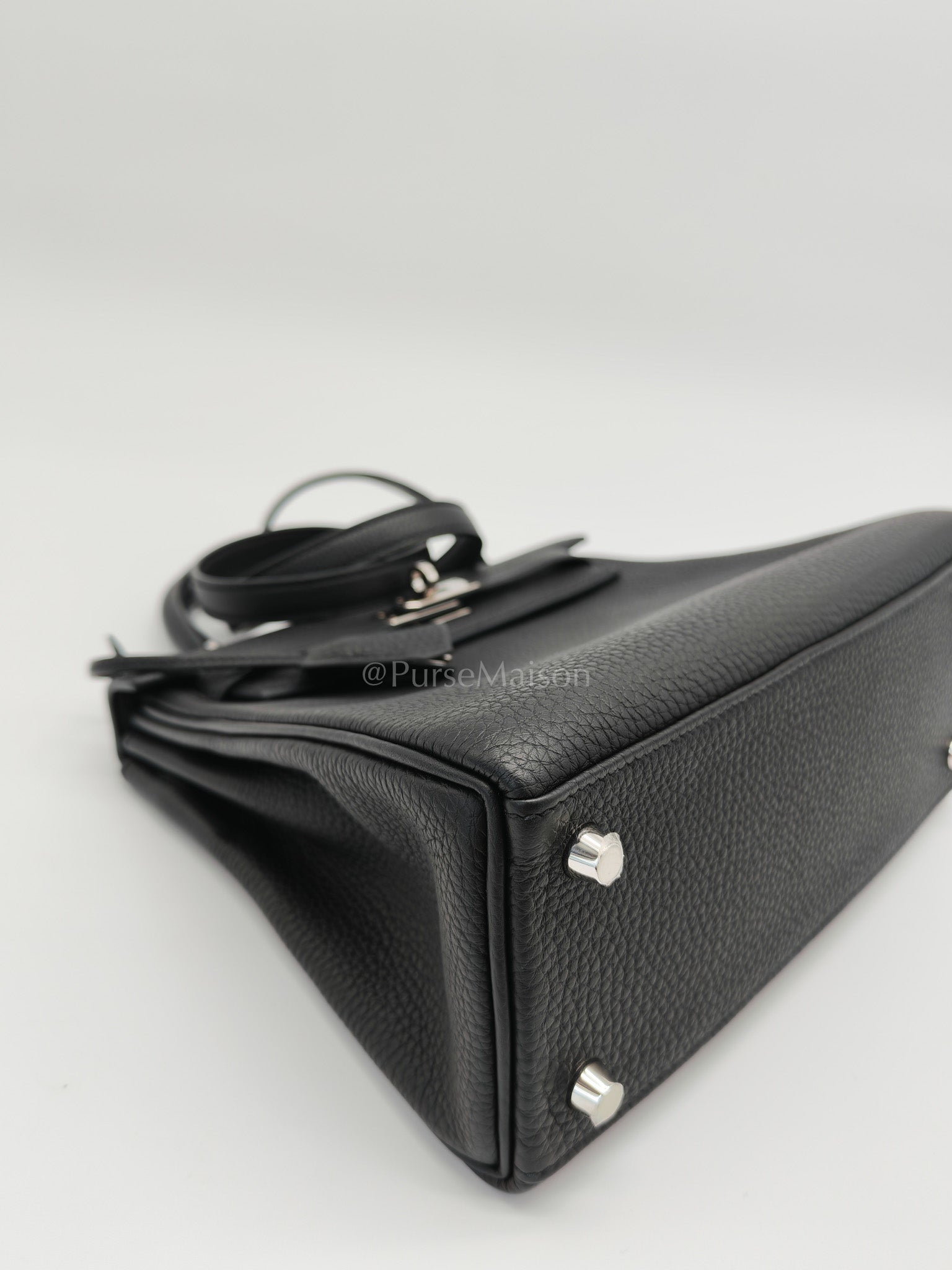 Kelly 25 Retourne in Black Togo Leather Palladium Hardware Stamp B(2023) | Purse Maison Luxury Bags Shop