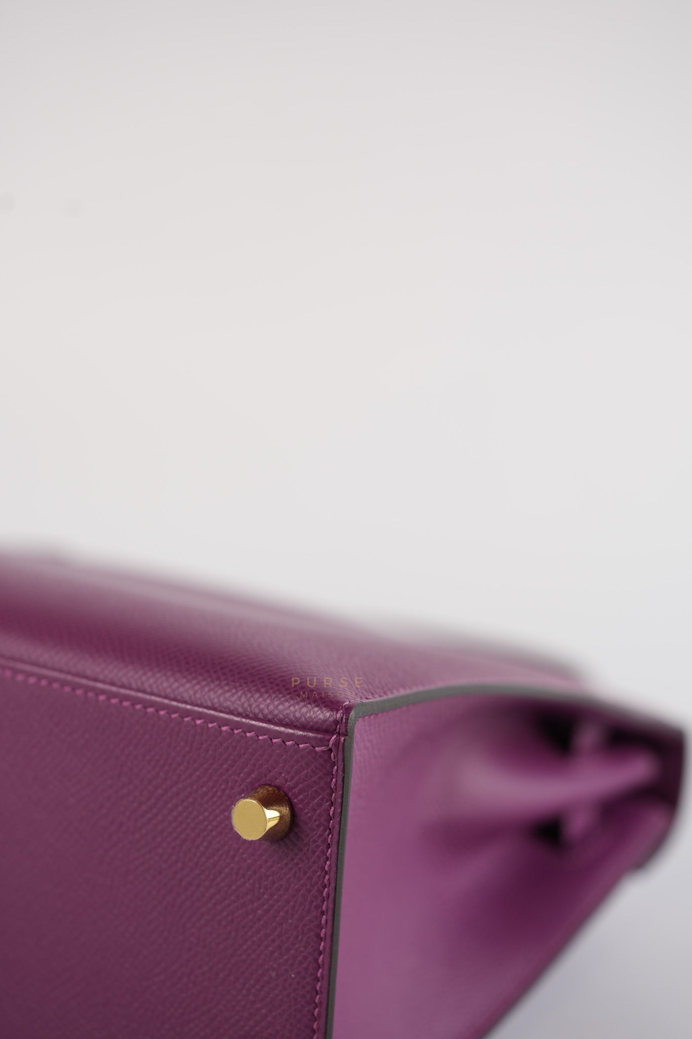 Kelly 25 Sellier Anemone in Epsom Leather and Gold Hardware Stamp D (2019) | Purse Maison Luxury Bags Shop
