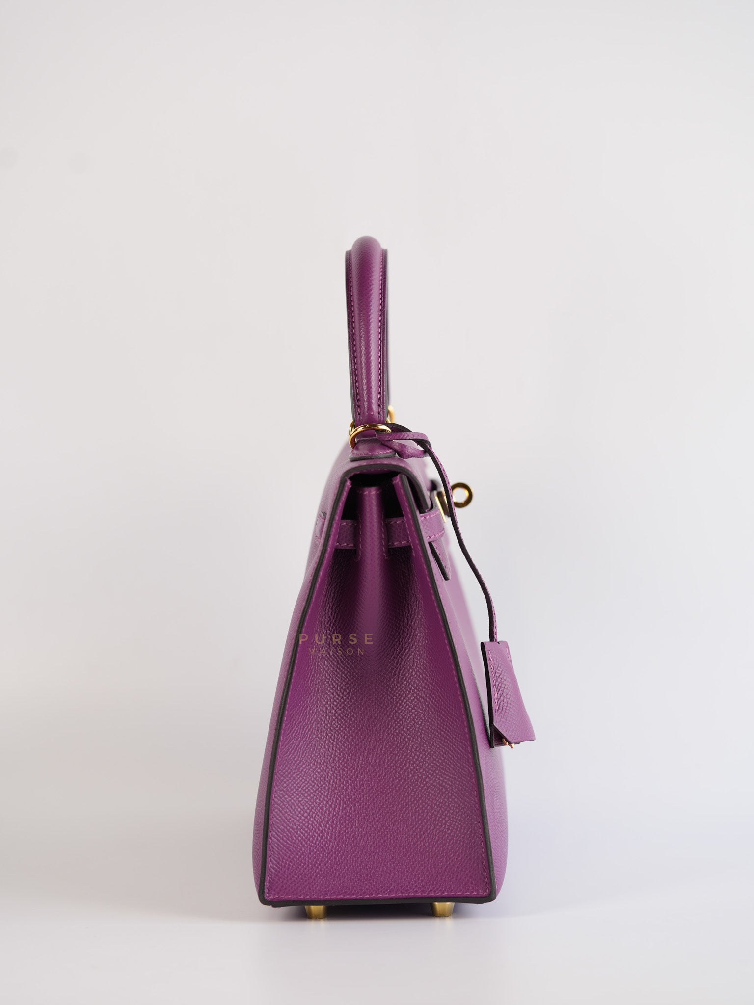 Kelly 25 Sellier Anemone in Epsom Leather and Gold Hardware Stamp D (2019) | Purse Maison Luxury Bags Shop