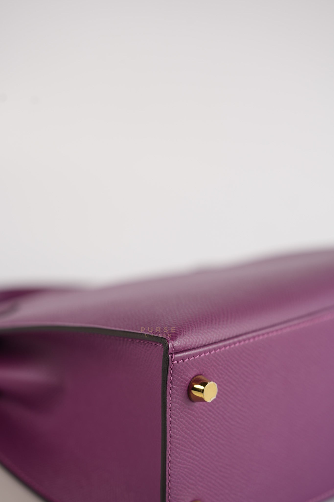 Kelly 25 Sellier Anemone in Epsom Leather and Gold Hardware Stamp D (2019) | Purse Maison Luxury Bags Shop