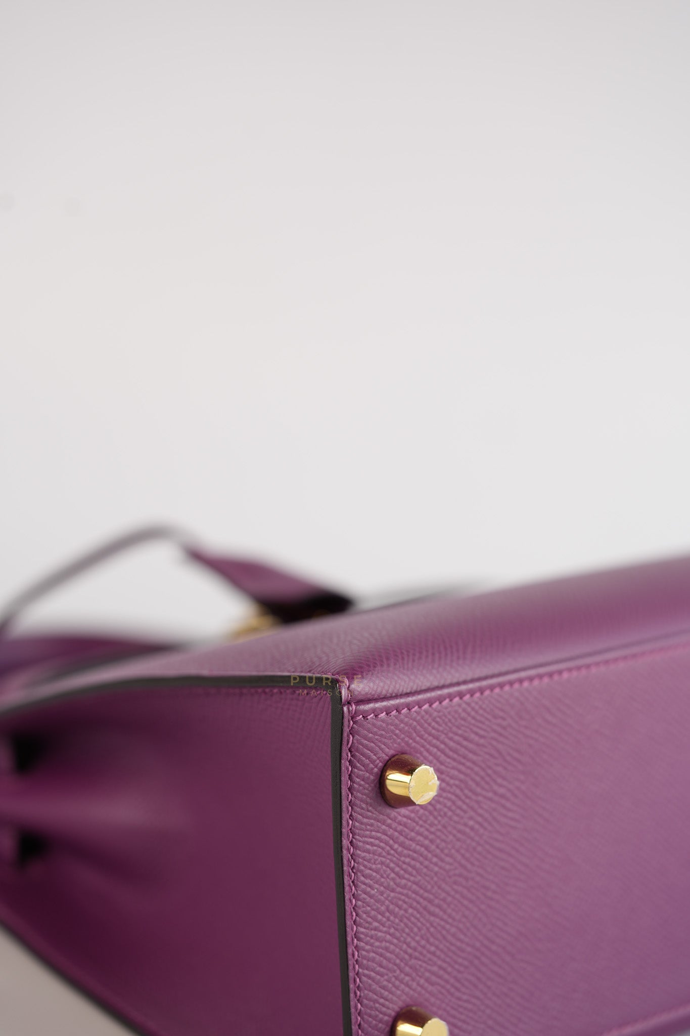 Kelly 25 Sellier Anemone in Epsom Leather and Gold Hardware Stamp D (2019) | Purse Maison Luxury Bags Shop