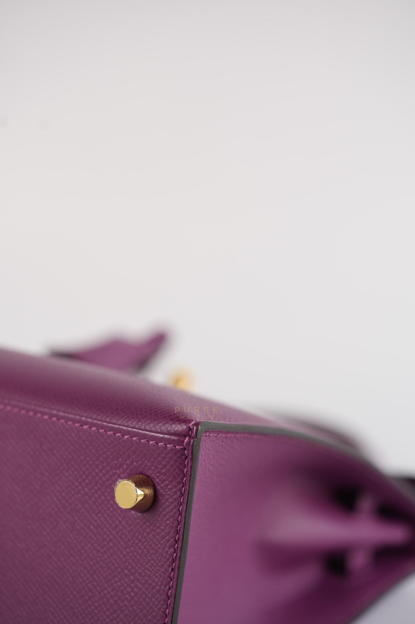 Kelly 25 Sellier Anemone in Epsom Leather and Gold Hardware Stamp D (2019) | Purse Maison Luxury Bags Shop