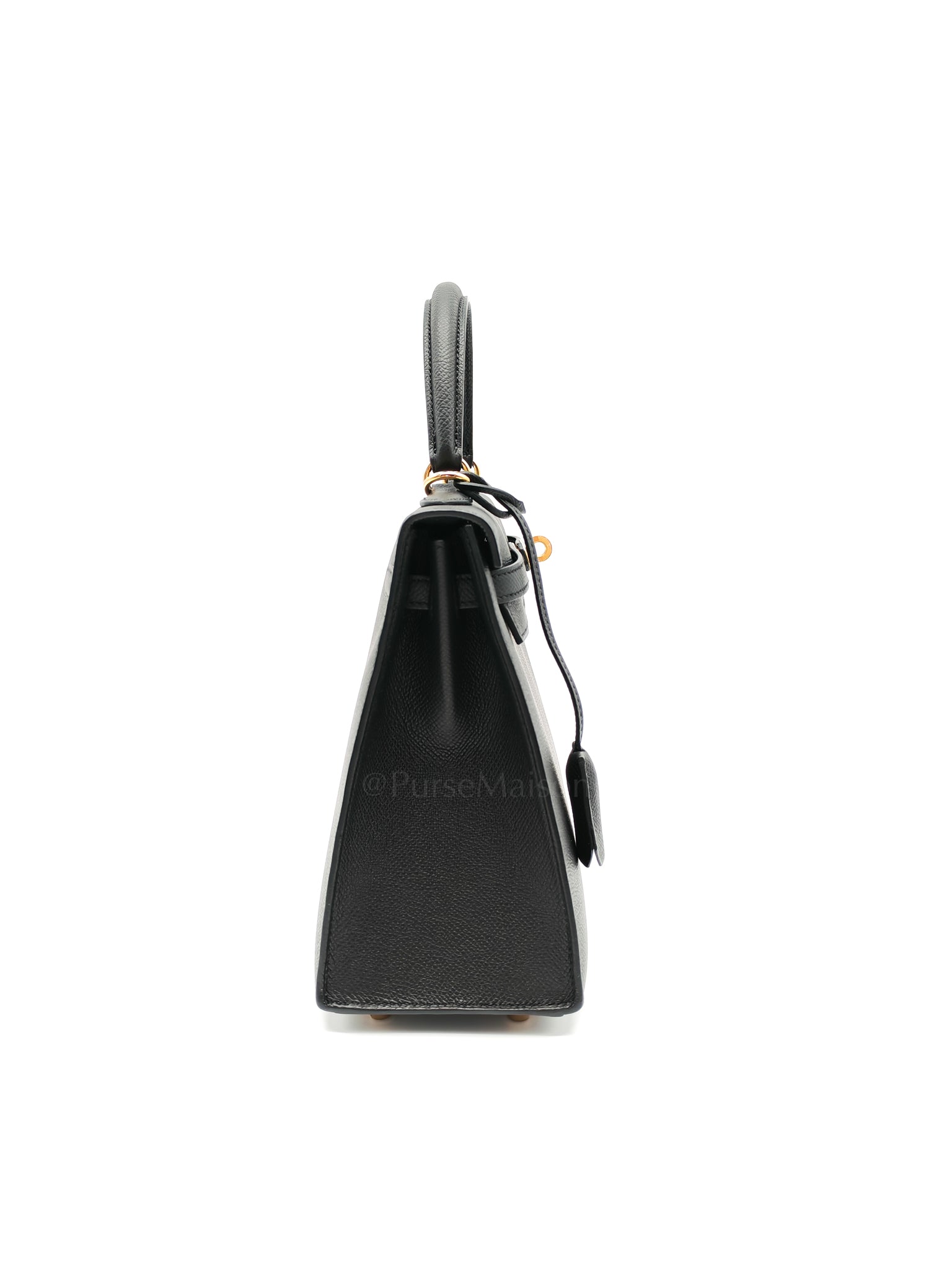 Kelly 25 Sellier Black/Noir Epsom Leather in Gold Hardware Stamp B(2023) | Purse Maison Luxury Bags Shop