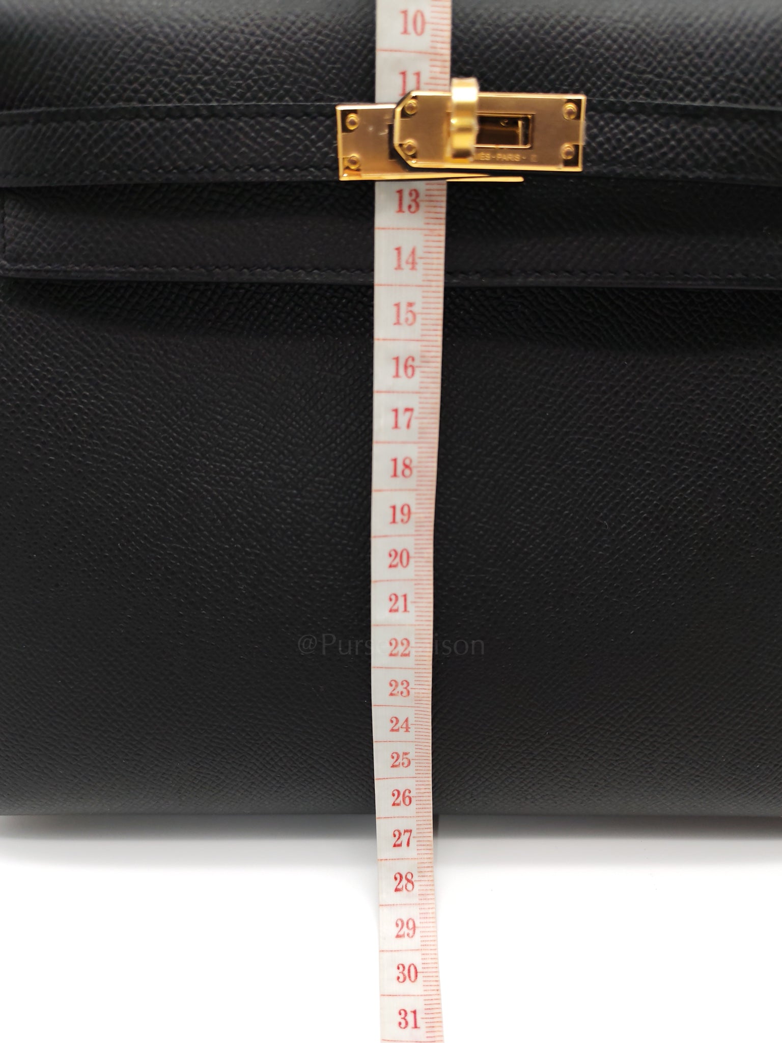 Kelly 25 Sellier Black/Noir Epsom Leather in Gold Hardware Stamp B(2023) | Purse Maison Luxury Bags Shop