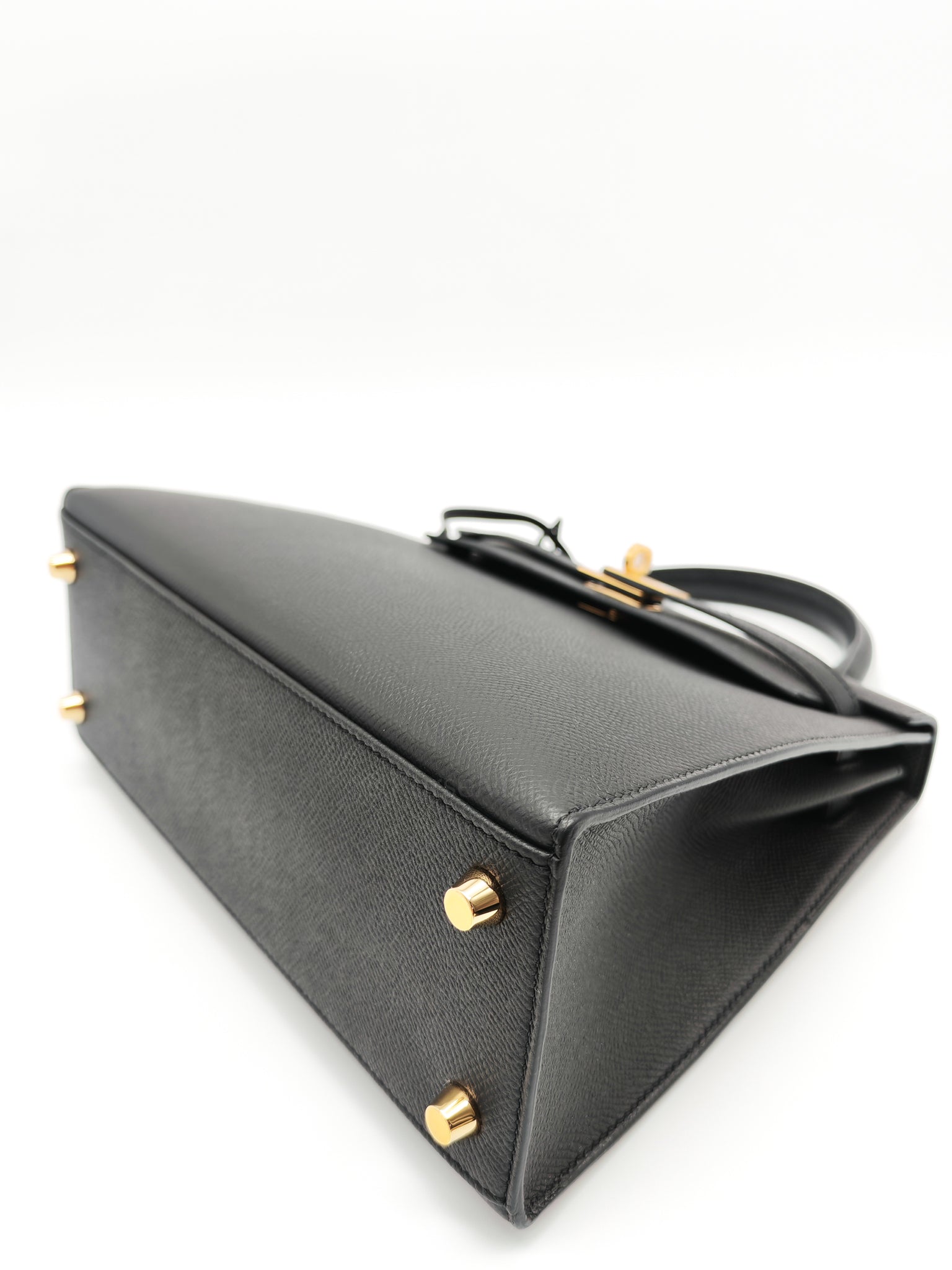 Kelly 25 Sellier Black/Noir Epsom Leather in Gold Hardware Stamp B(2023) | Purse Maison Luxury Bags Shop
