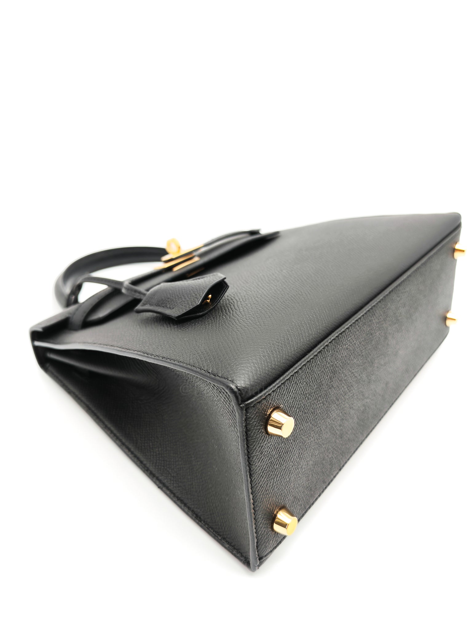 Kelly 25 Sellier Black/Noir Epsom Leather in Gold Hardware Stamp B(2023) | Purse Maison Luxury Bags Shop