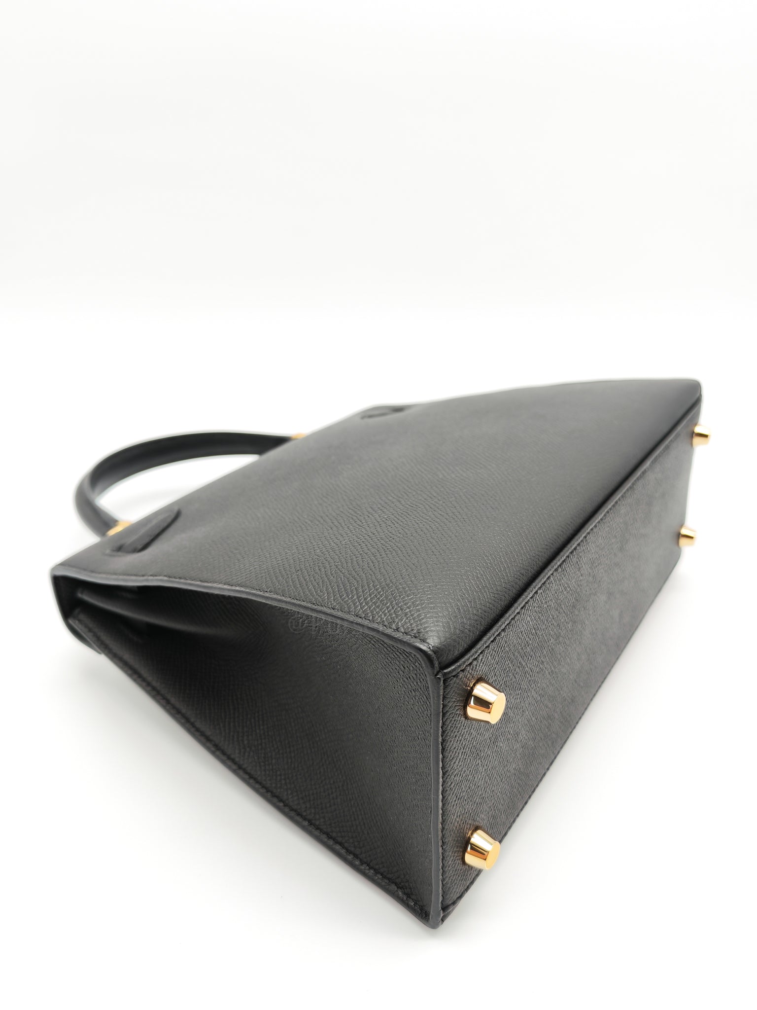 Kelly 25 Sellier Black/Noir Epsom Leather in Gold Hardware Stamp B(2023) | Purse Maison Luxury Bags Shop