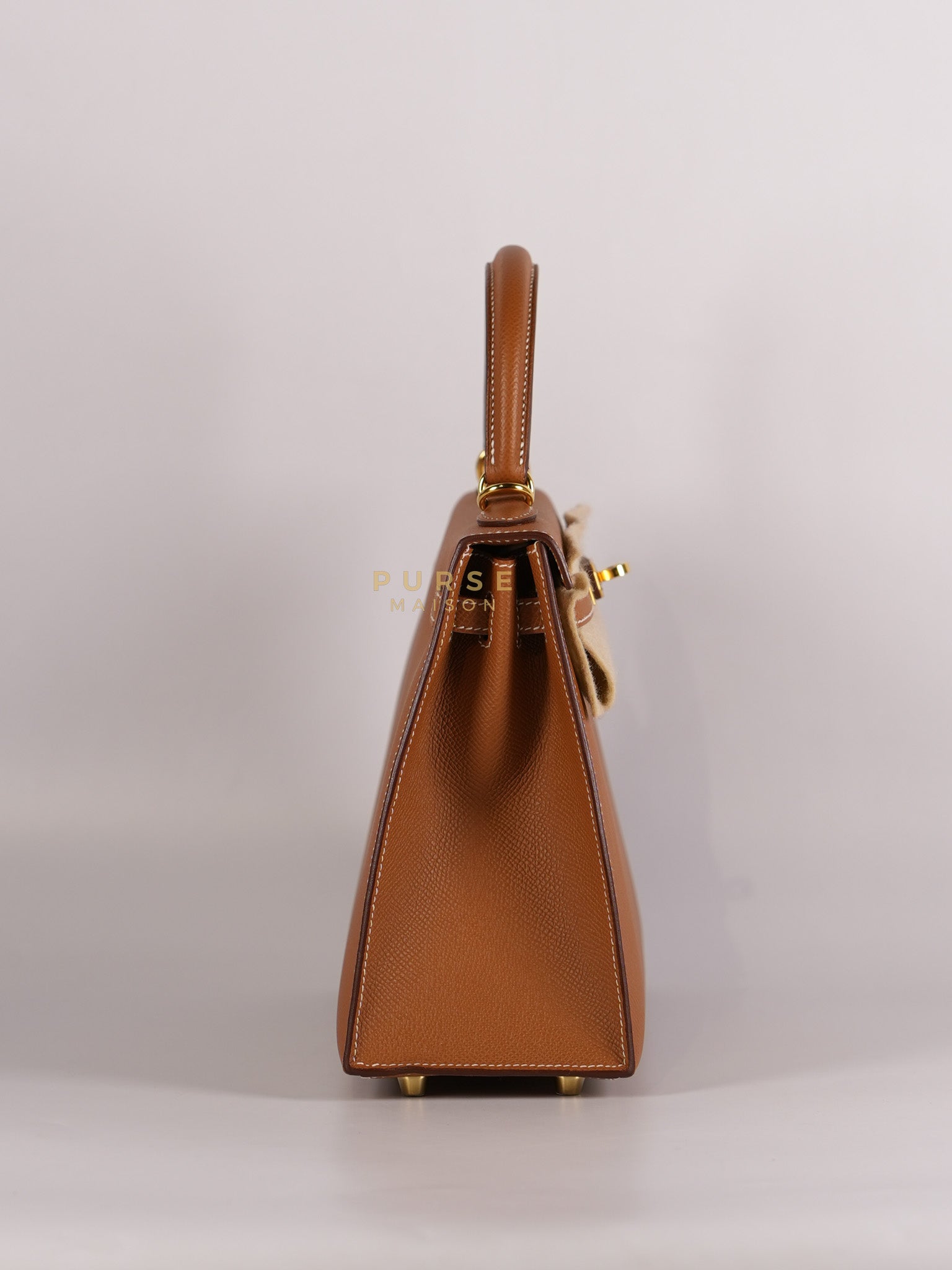 Kelly 25 Sellier Gold in Epsom Leather and Gold Hardware Stamp B (2023) | Purse Maison Luxury Bags Shop
