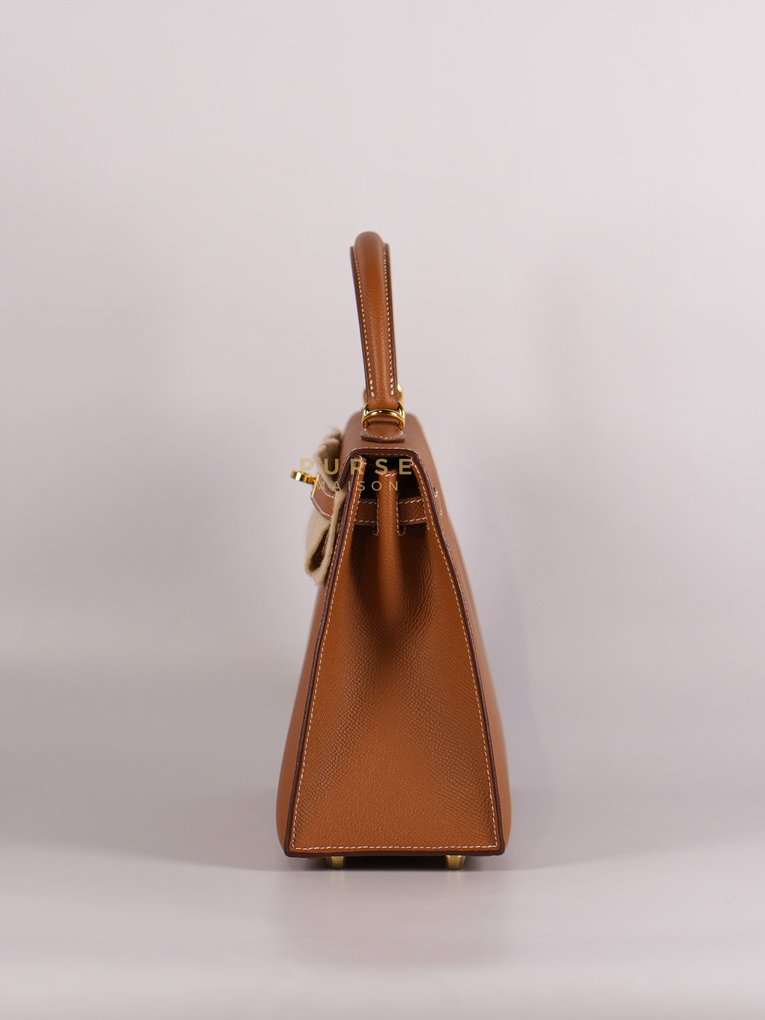 Kelly 25 Sellier Gold in Epsom Leather and Gold Hardware Stamp B (2023) | Purse Maison Luxury Bags Shop