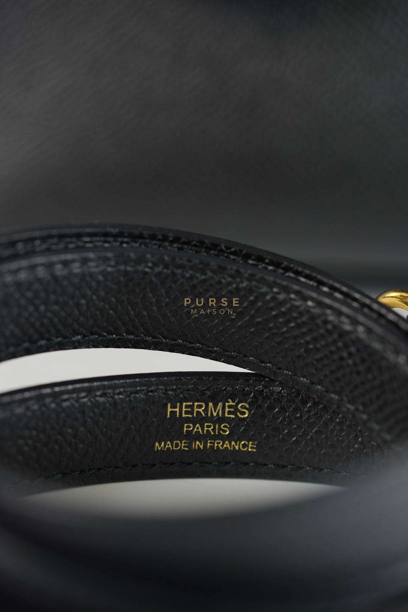 Kelly 25 Sellier in Black Epsom Leather and Gold Hardware Stamp Z (2021) | Purse Maison Luxury Bags Shop