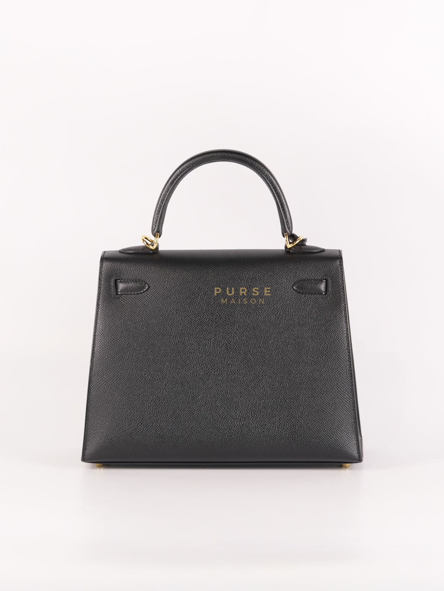 Kelly 25 Sellier in Black Epsom Leather and Gold Hardware Stamp Z (2021) | Purse Maison Luxury Bags Shop