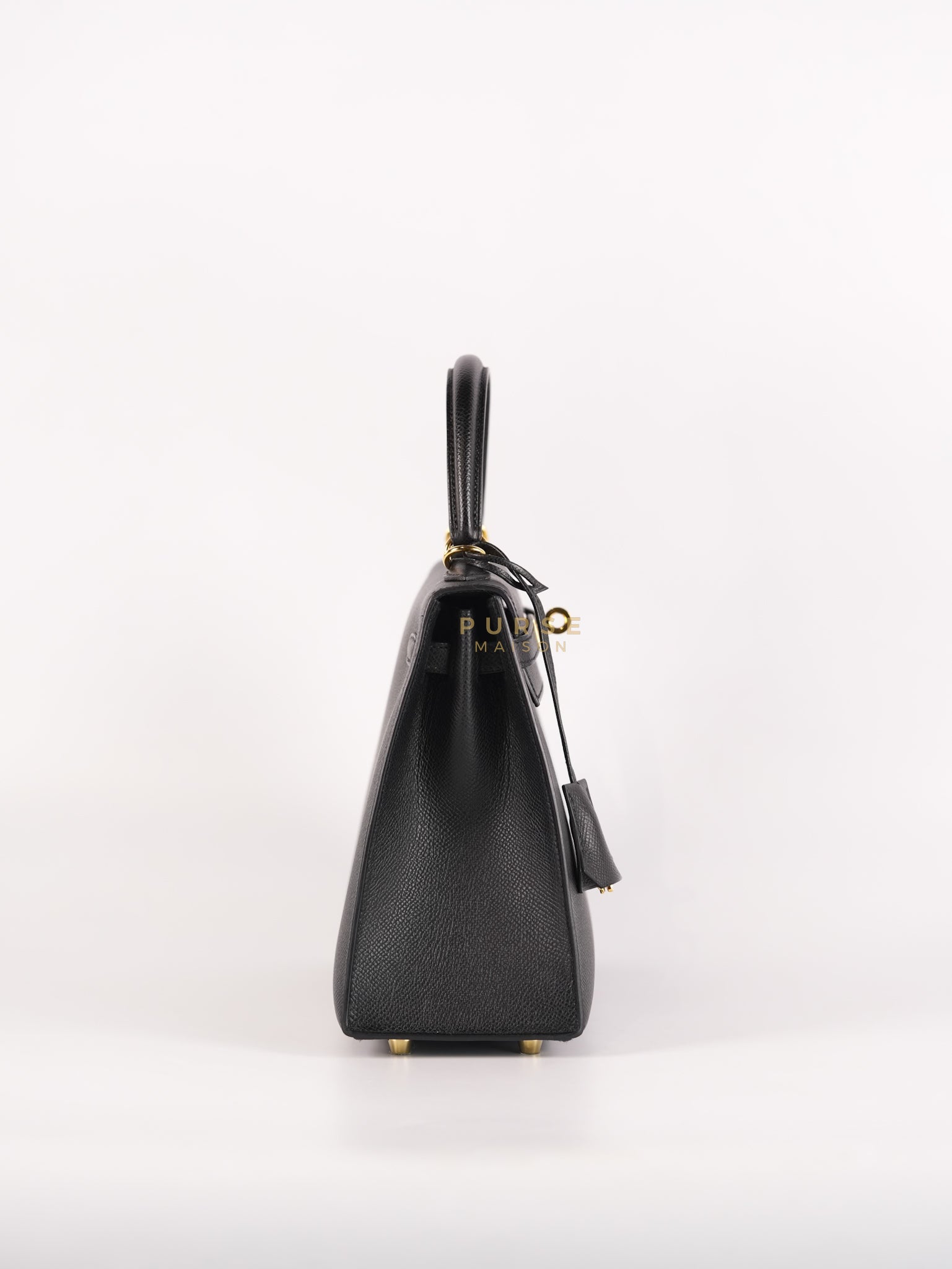 Kelly 25 Sellier in Black Epsom Leather and Gold Hardware Stamp Z (2021) | Purse Maison Luxury Bags Shop