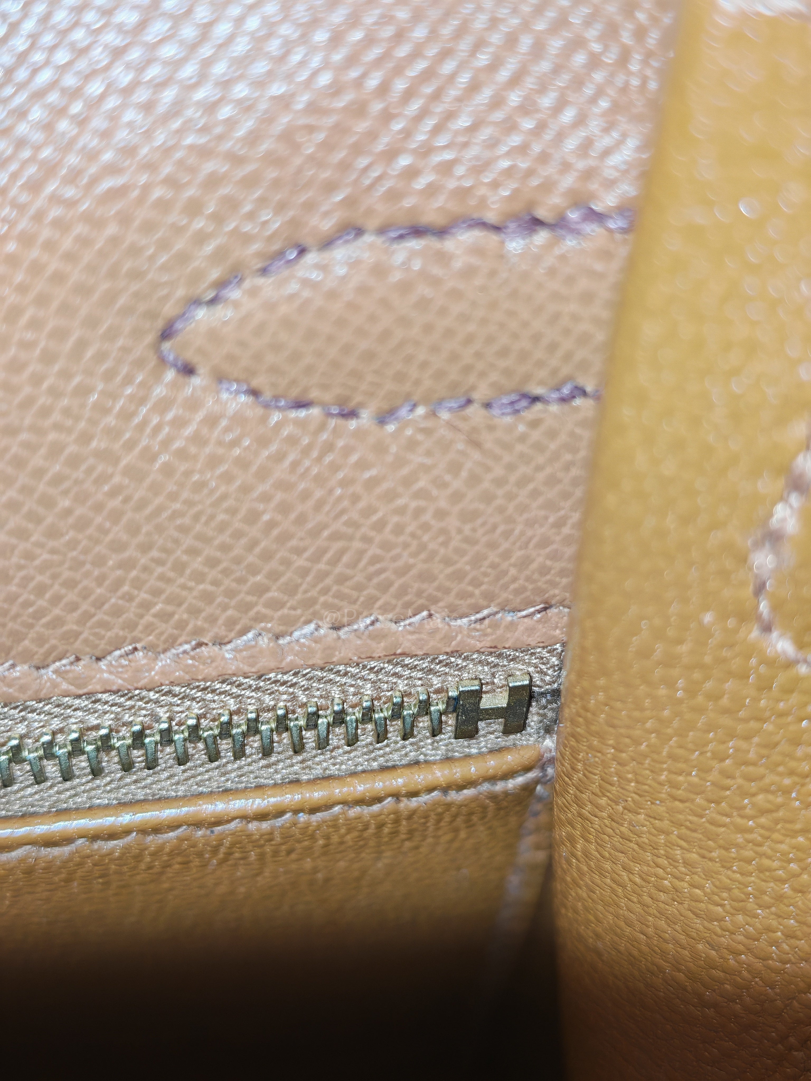 Kelly 25 Sellier in Gold Madame Leather and Shiny Croc Touch and Gold Hardware Stamp U (2022) | Purse Maison Luxury Bags Shop