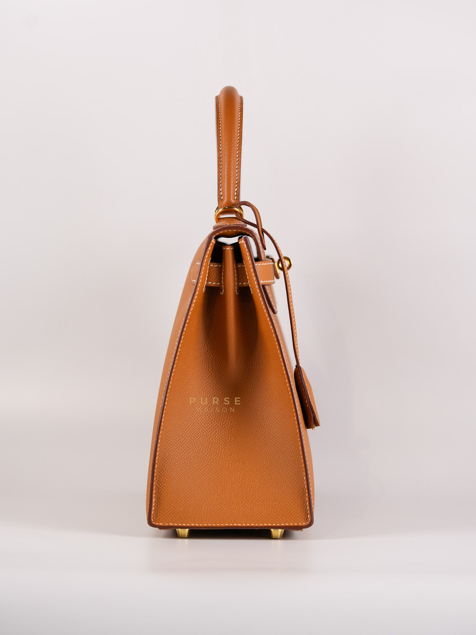 Kelly 28 Gold on Gold Epsom Leather in Gold Hardware Stamp B (2023) | Purse Maison Luxury Bags Shop