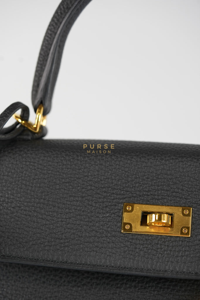 Kelly 28 in Noir Togo Leather & Gold Hardware Stamp W(2024) | Purse Maison Luxury Bags Shop