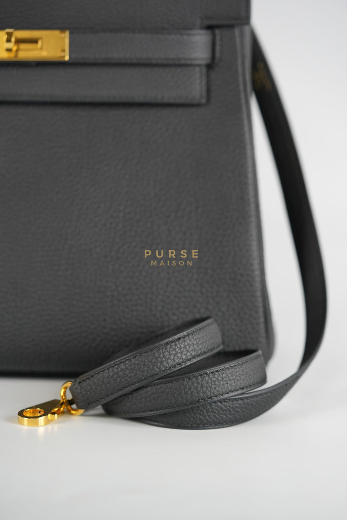 Kelly 28 in Noir Togo Leather & Gold Hardware Stamp W(2024) | Purse Maison Luxury Bags Shop