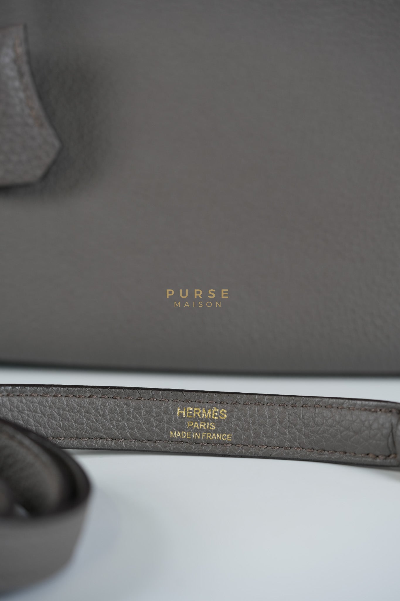 Kelly 28 Retourne Etain in Togo Leather and Gold Hardware Stamp A (2017) | Purse Maison Luxury Bags Shop