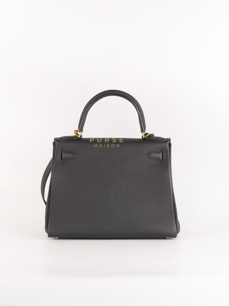 Kelly 28 in Noir Togo Leather & Gold Hardware Stamp W(2024) | Purse Maison Luxury Bags Shop