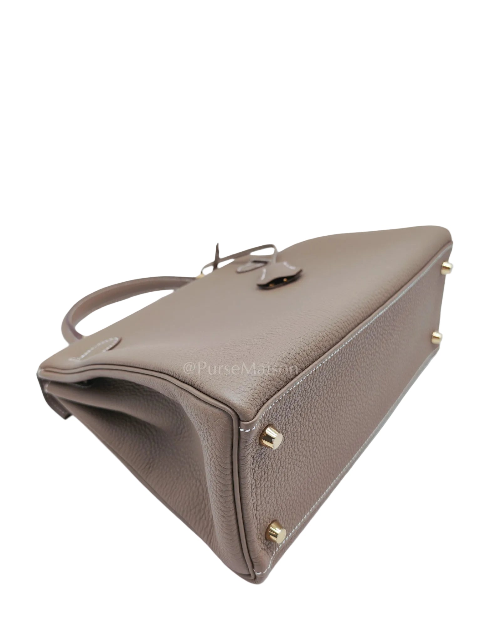 Kelly 28 Retourne in Etoupe Togo Leather and Gold Hardware Stamp U (2022) | Purse Maison Luxury Bags Shop