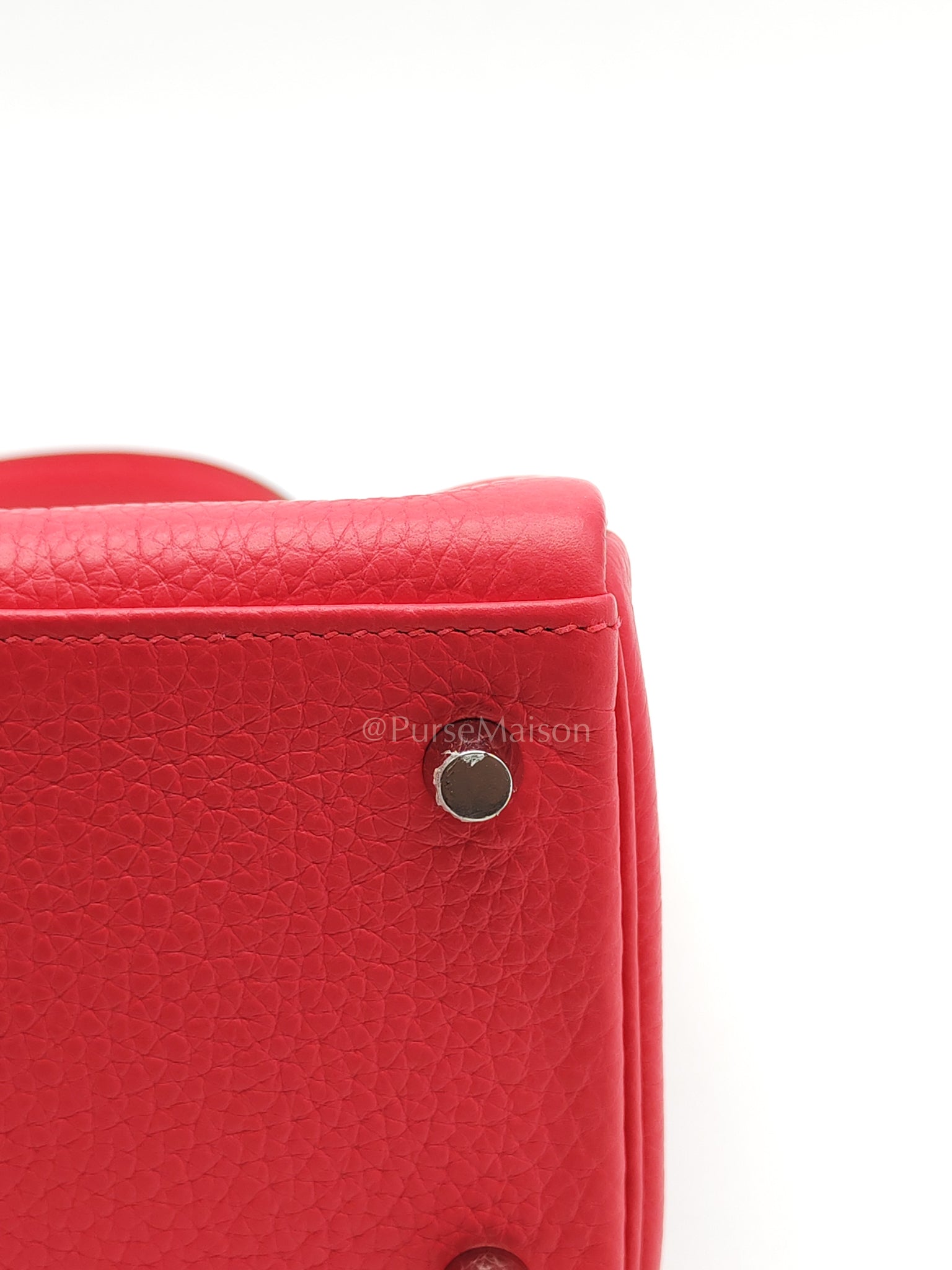 Kelly 28 Retourne in Rose Extreme Clemence in Palladium Hardware Stamp D (2019) | Purse Maison Luxury Bags Shop