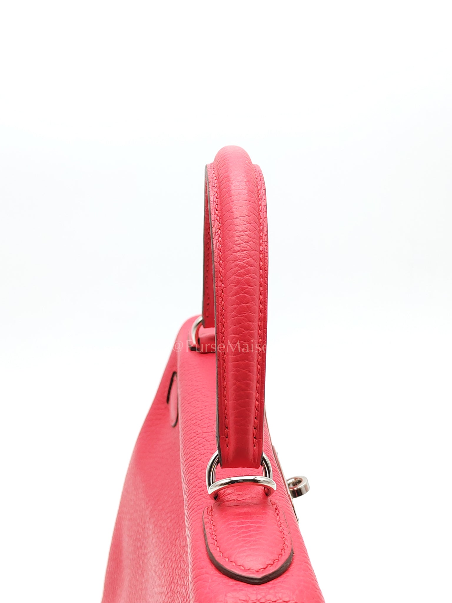 Kelly 28 Retourne in Rose Extreme Clemence in Palladium Hardware Stamp D (2019) | Purse Maison Luxury Bags Shop