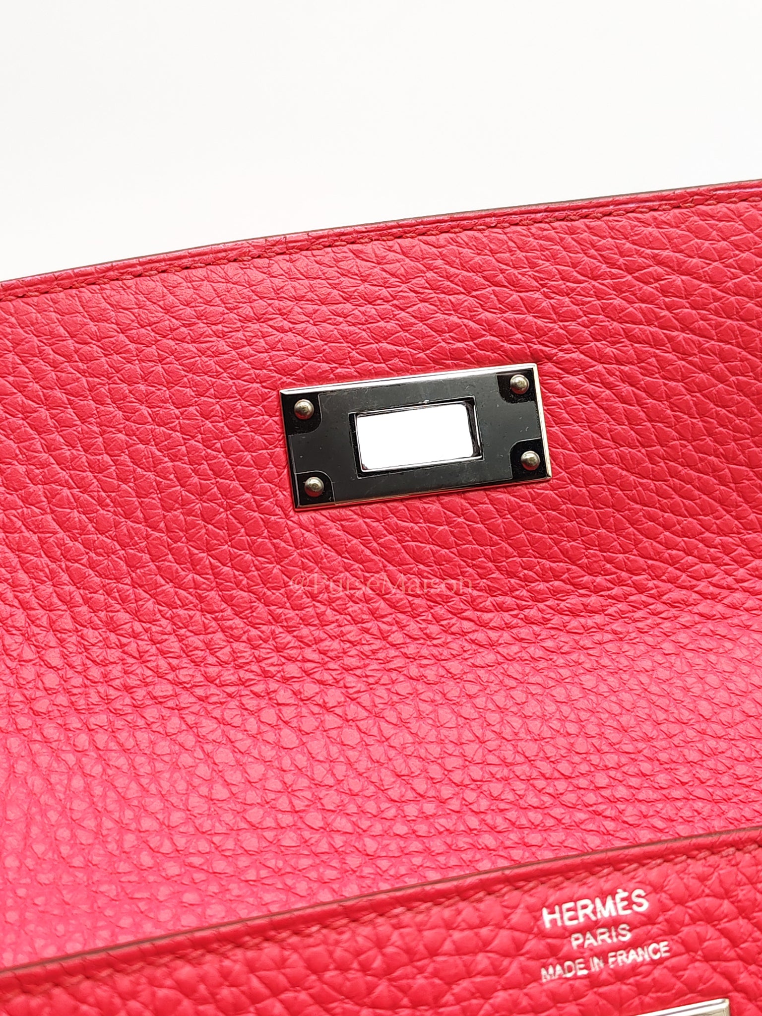 Kelly 28 Retourne in Rose Extreme Clemence in Palladium Hardware Stamp D (2019) | Purse Maison Luxury Bags Shop