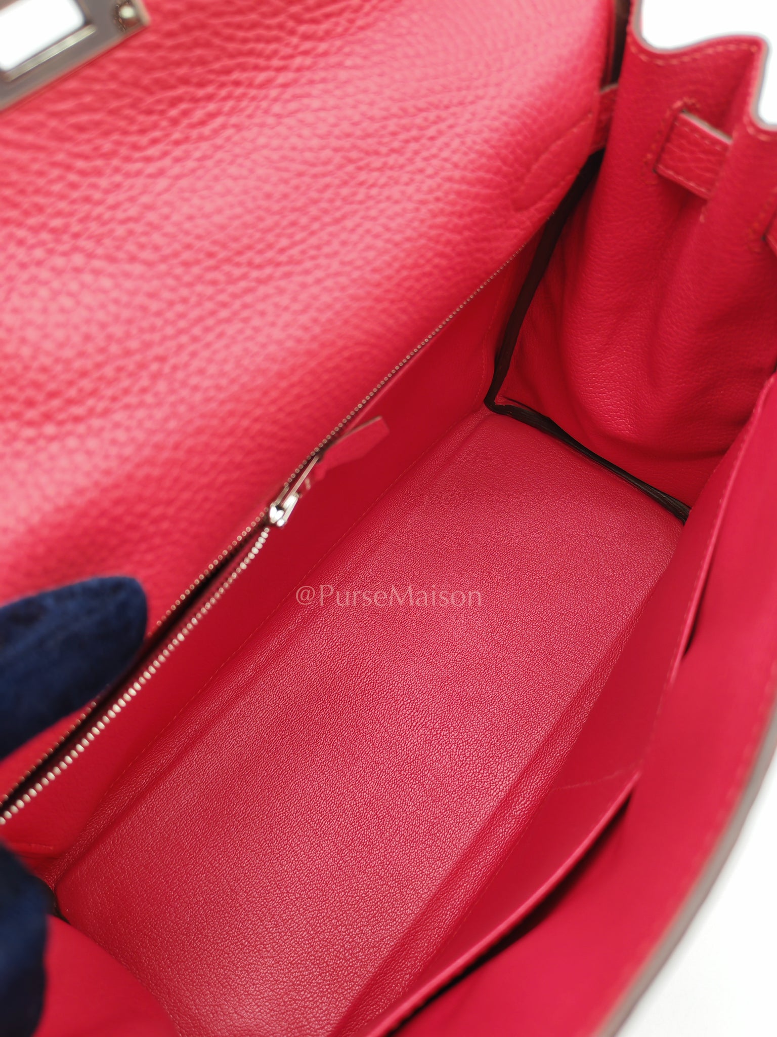 Kelly 28 Retourne in Rose Extreme Clemence in Palladium Hardware Stamp D (2019) | Purse Maison Luxury Bags Shop