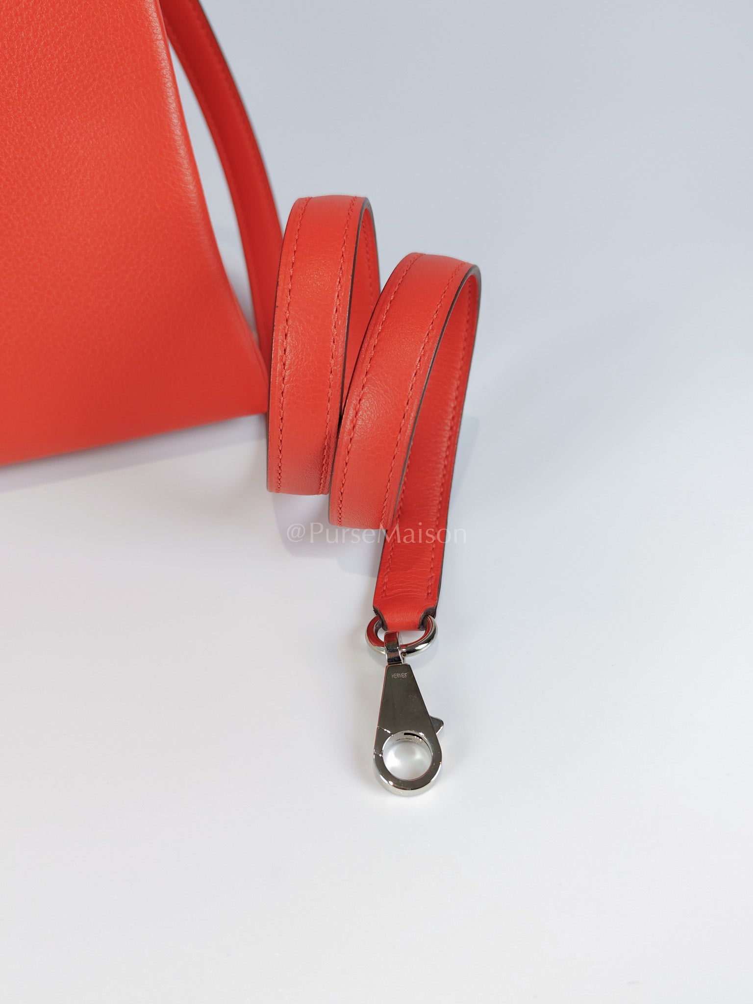 Kelly 28 Retourne in Rouge Tomate Evercolor in Palladium Hardware Stamp X (2016) | Purse Maison Luxury Bags Shop