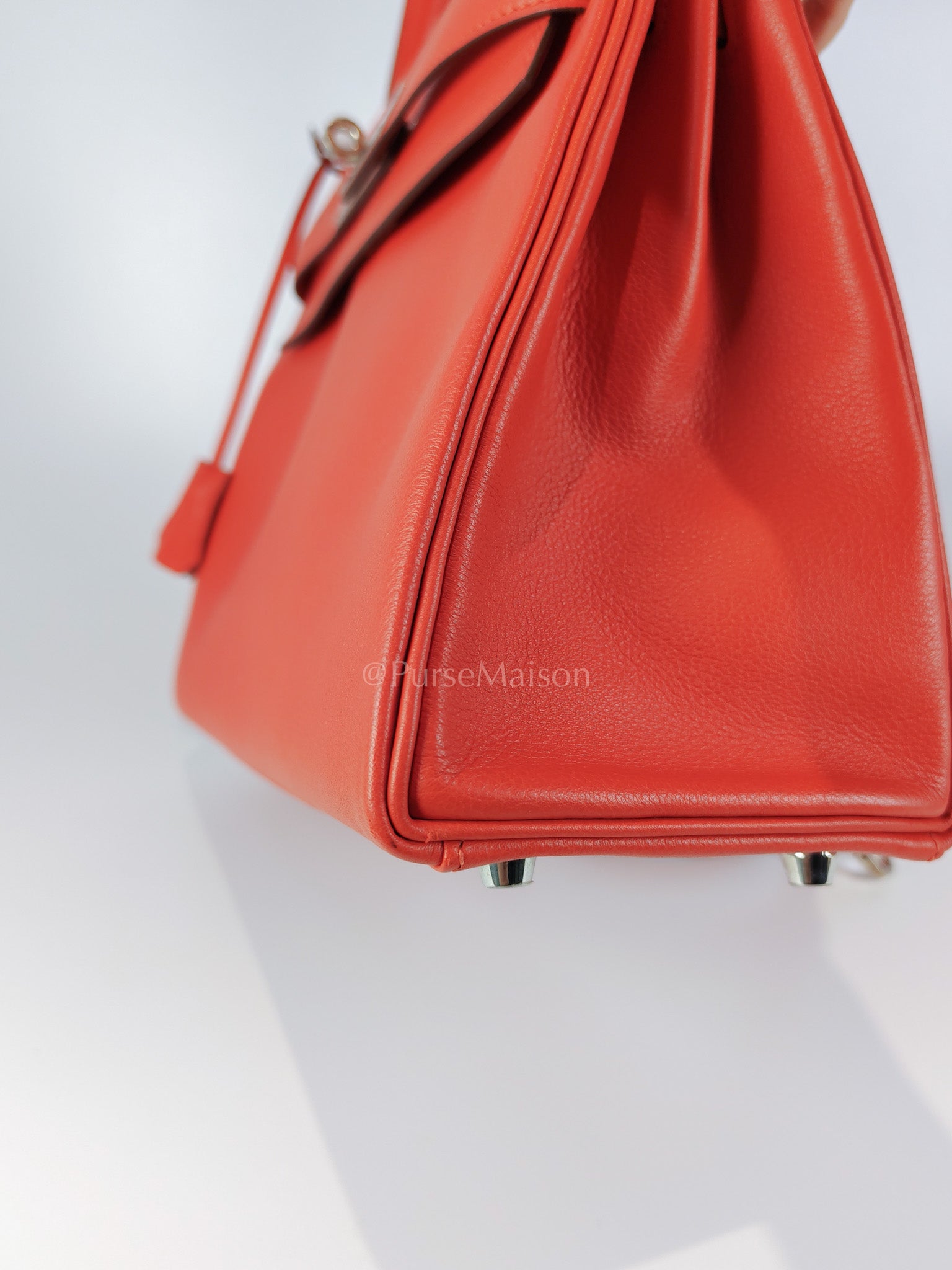 Kelly 28 Retourne in Rouge Tomate Evercolor in Palladium Hardware Stamp X (2016) | Purse Maison Luxury Bags Shop