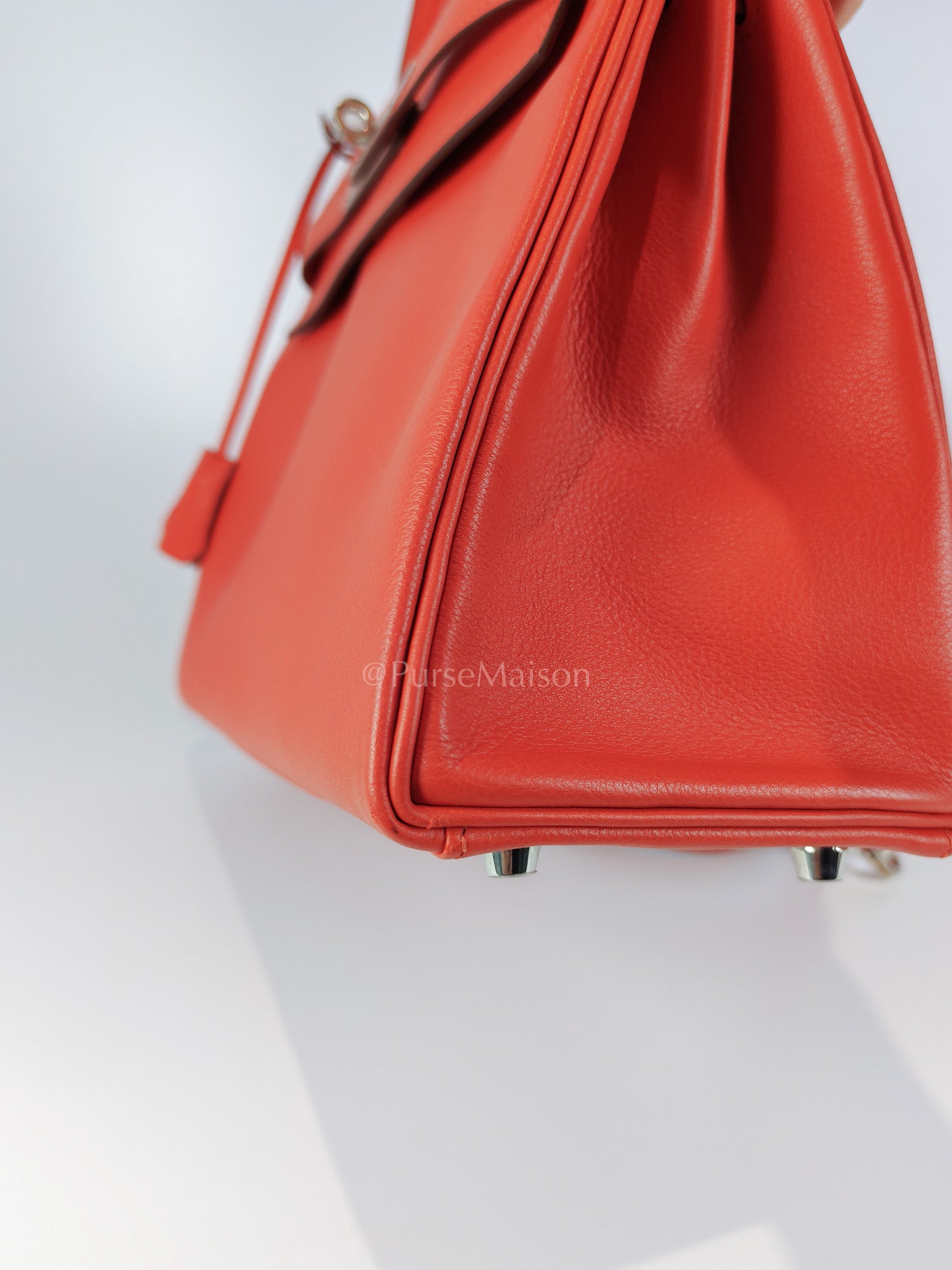 Kelly 28 Retourne in Rouge Tomate Evercolor in Palladium Hardware Stamp X (2016) | Purse Maison Luxury Bags Shop