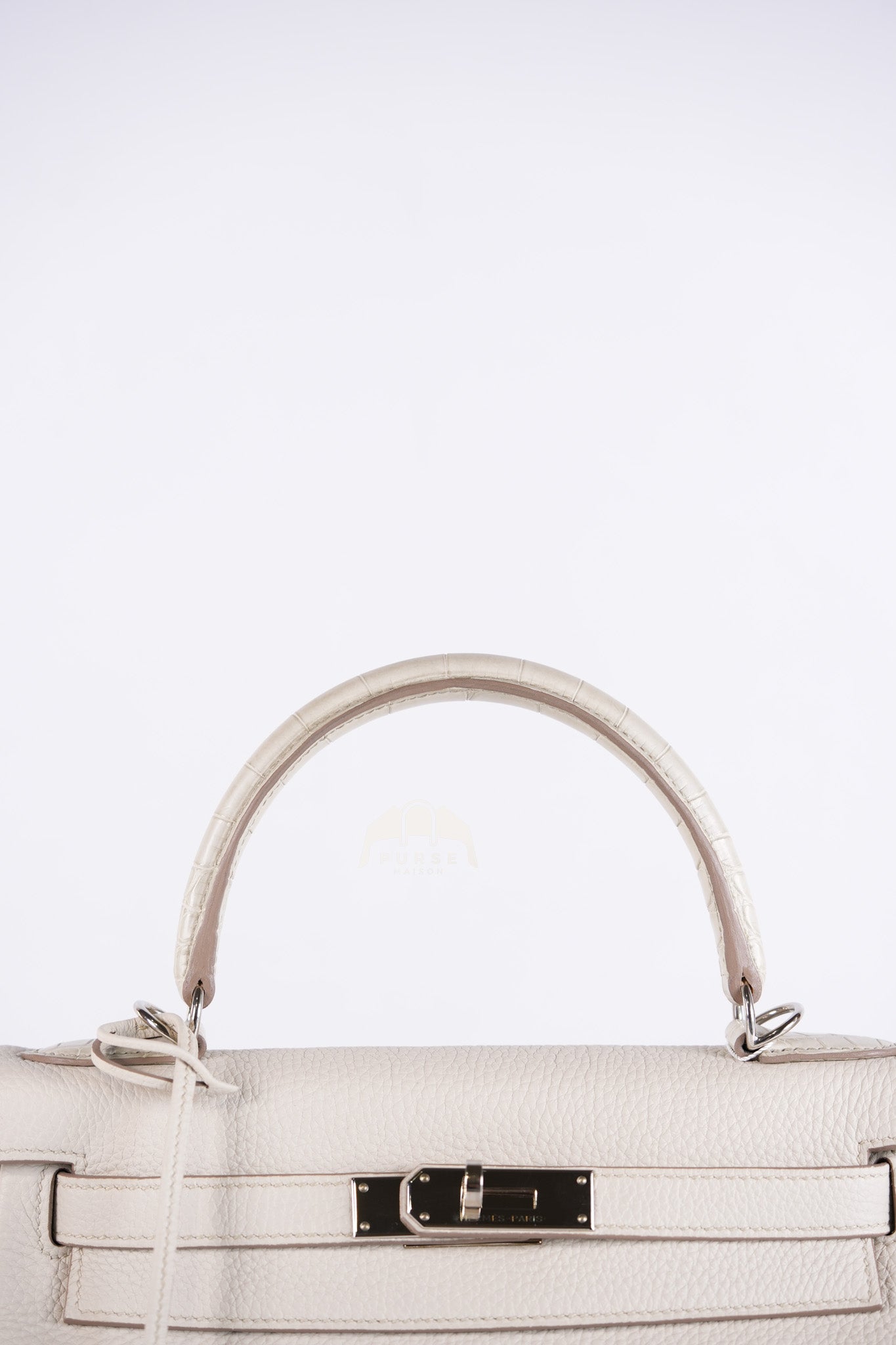 Kelly 28 Retourne Touch Beton Togo Leather in Palladium Hardware Stamp C (2018) | Purse Maison Luxury Bags Shop