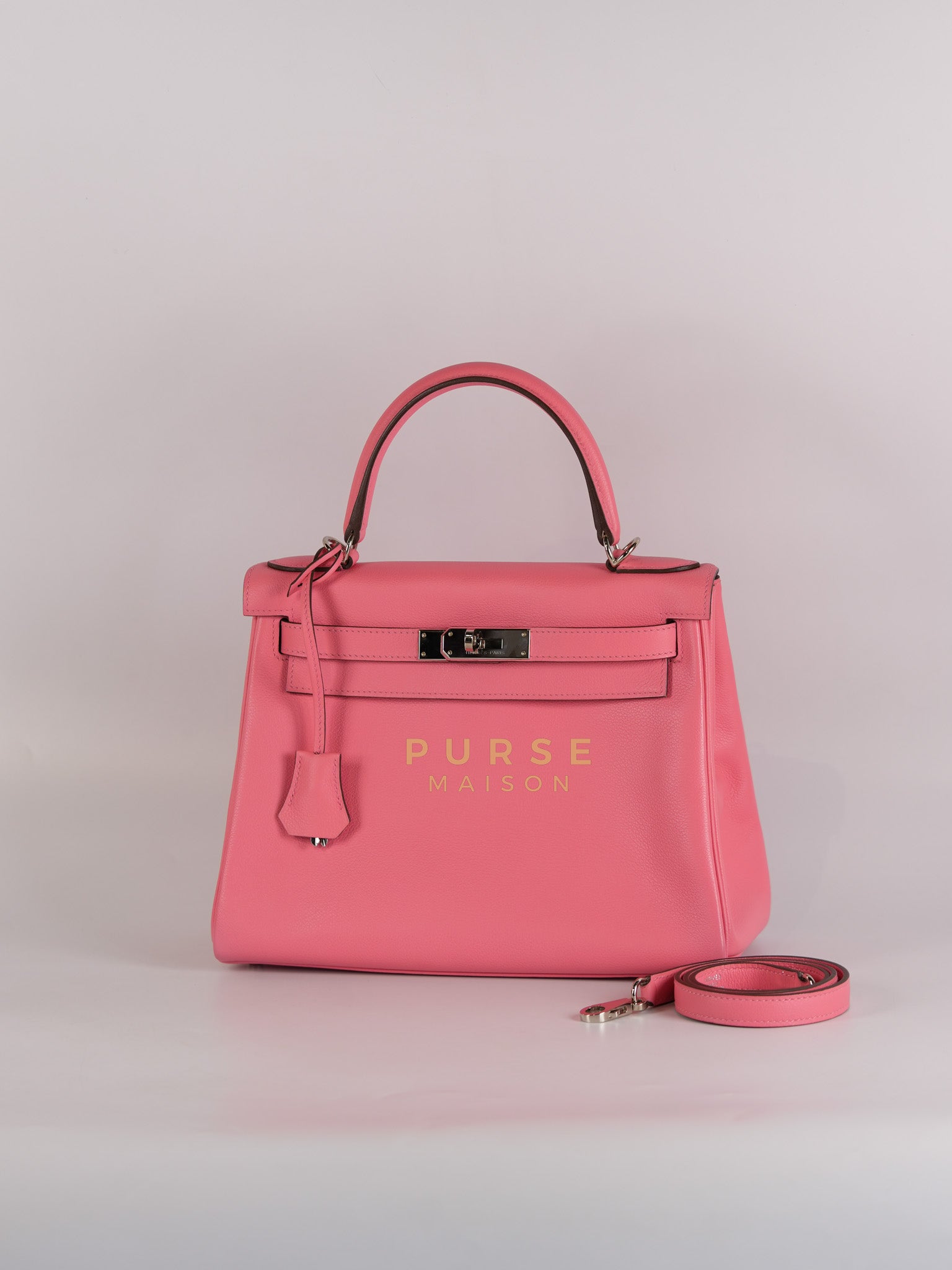 Kelly 28 Rose Ete Evercolor Togo Leather & Palladium Hardware Stamp Y (2020) | Purse Maison Luxury Bags Shop