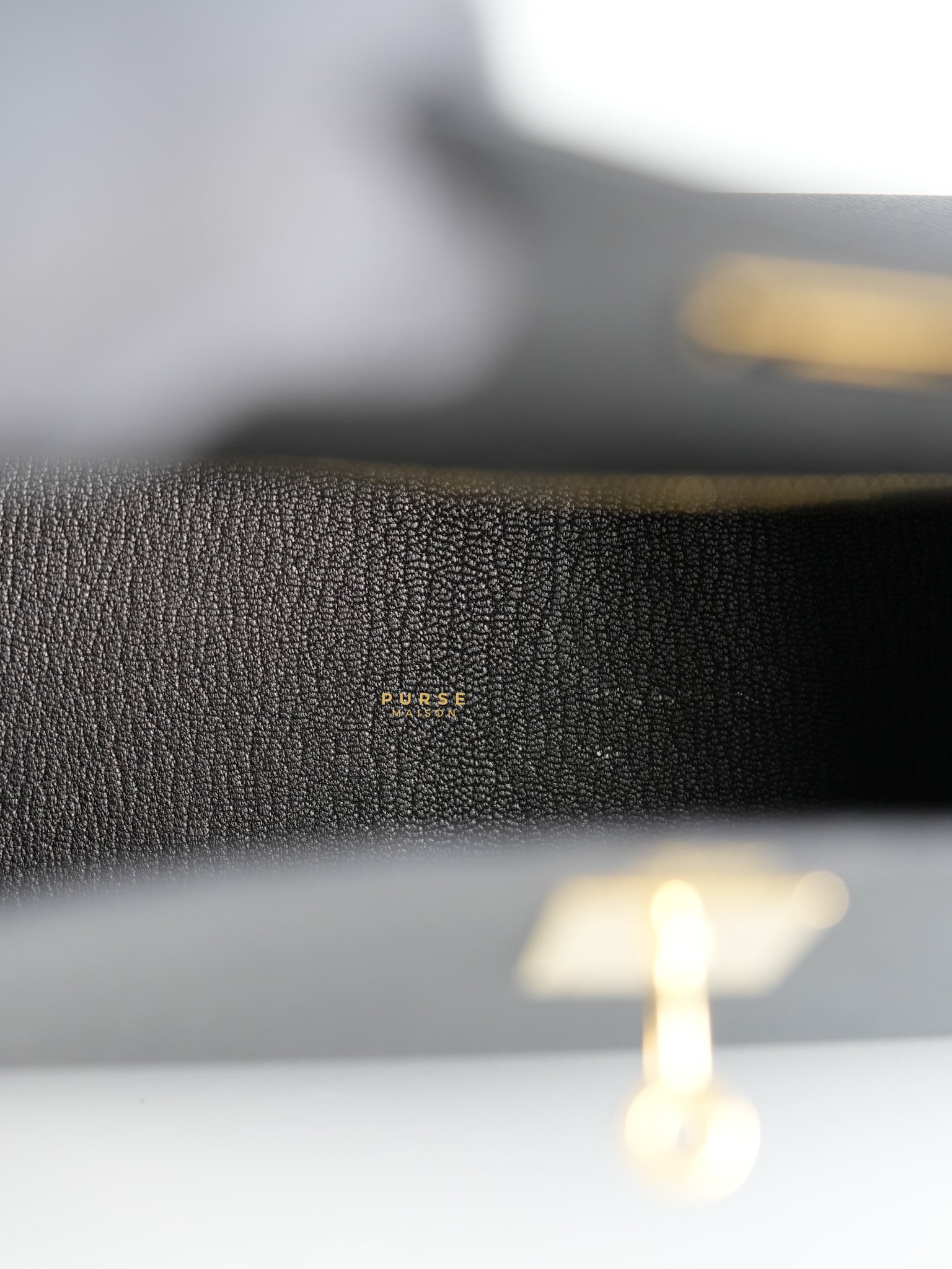 Kelly 28 Sellier Black in Epsom Leather and Gold Hardware Stamp X (2016) | Purse Maison Luxury Bags Shop