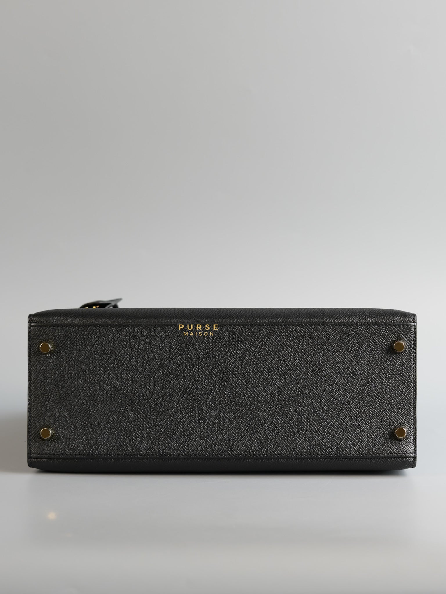 Kelly 28 Sellier Black in Epsom Leather and Gold Hardware Stamp X (2016) | Purse Maison Luxury Bags Shop