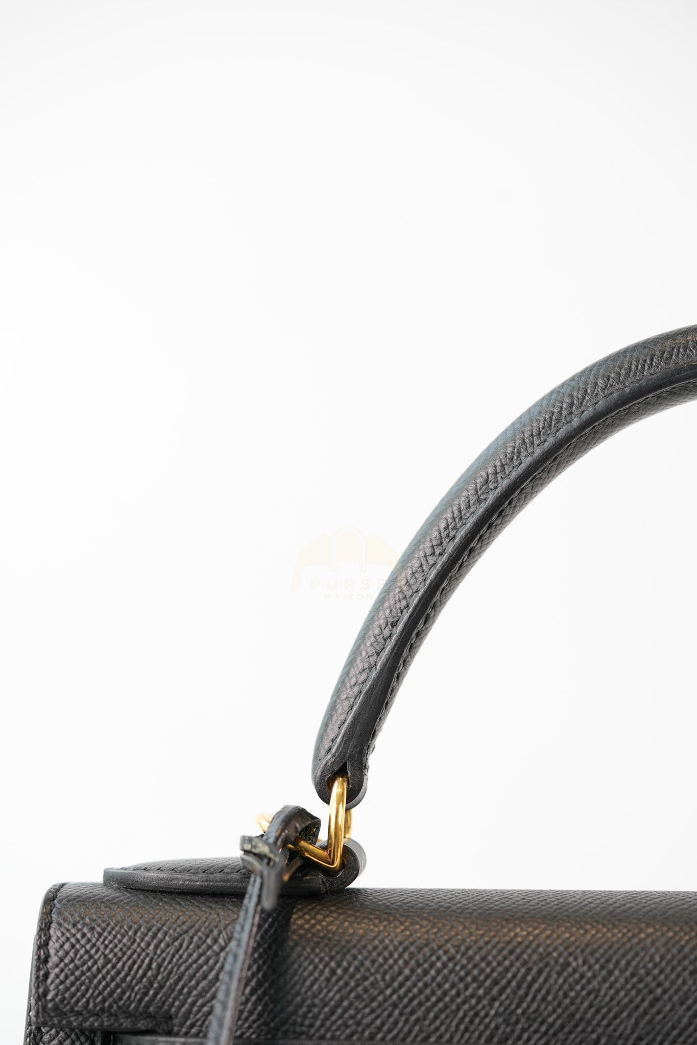 Kelly 28 Sellier in Black Epsom Leather and Gold Hardware Stamp C (2018) | Purse Maison Luxury Bags Shop
